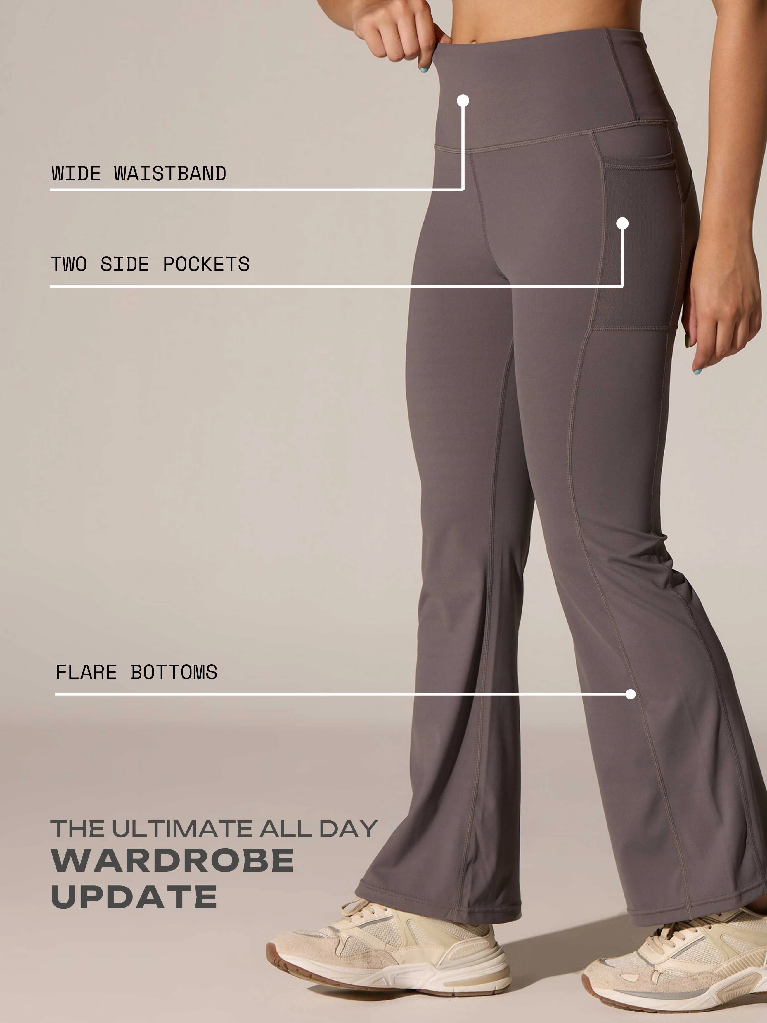 Grey All-Day Flex Flare Pants - Image 3
