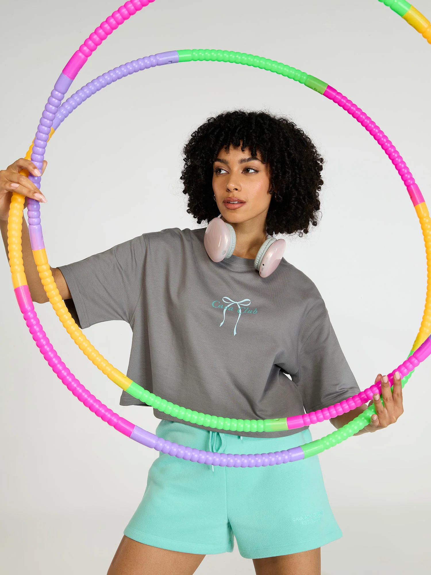 Grey-Blue Pilates Core Boxy Tee - Image 2