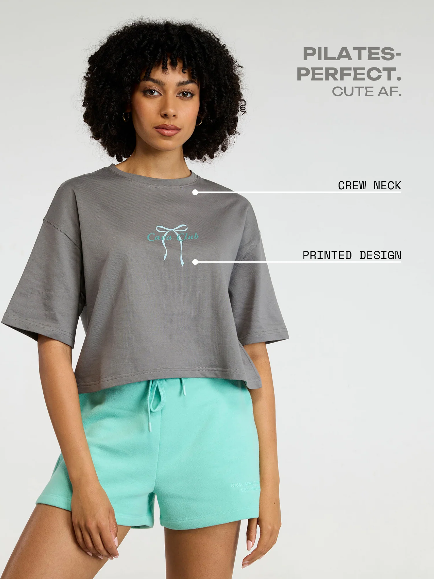 Grey-Blue Pilates Core Boxy Tee - Image 3