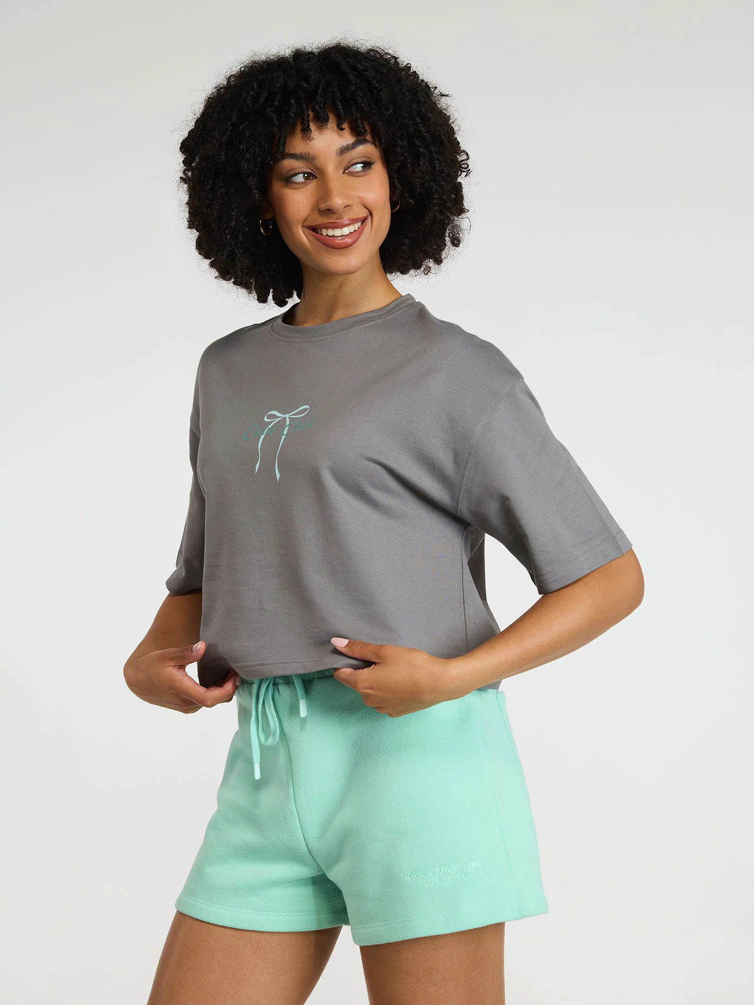 Grey-Blue Pilates Core Boxy Tee - Image 6
