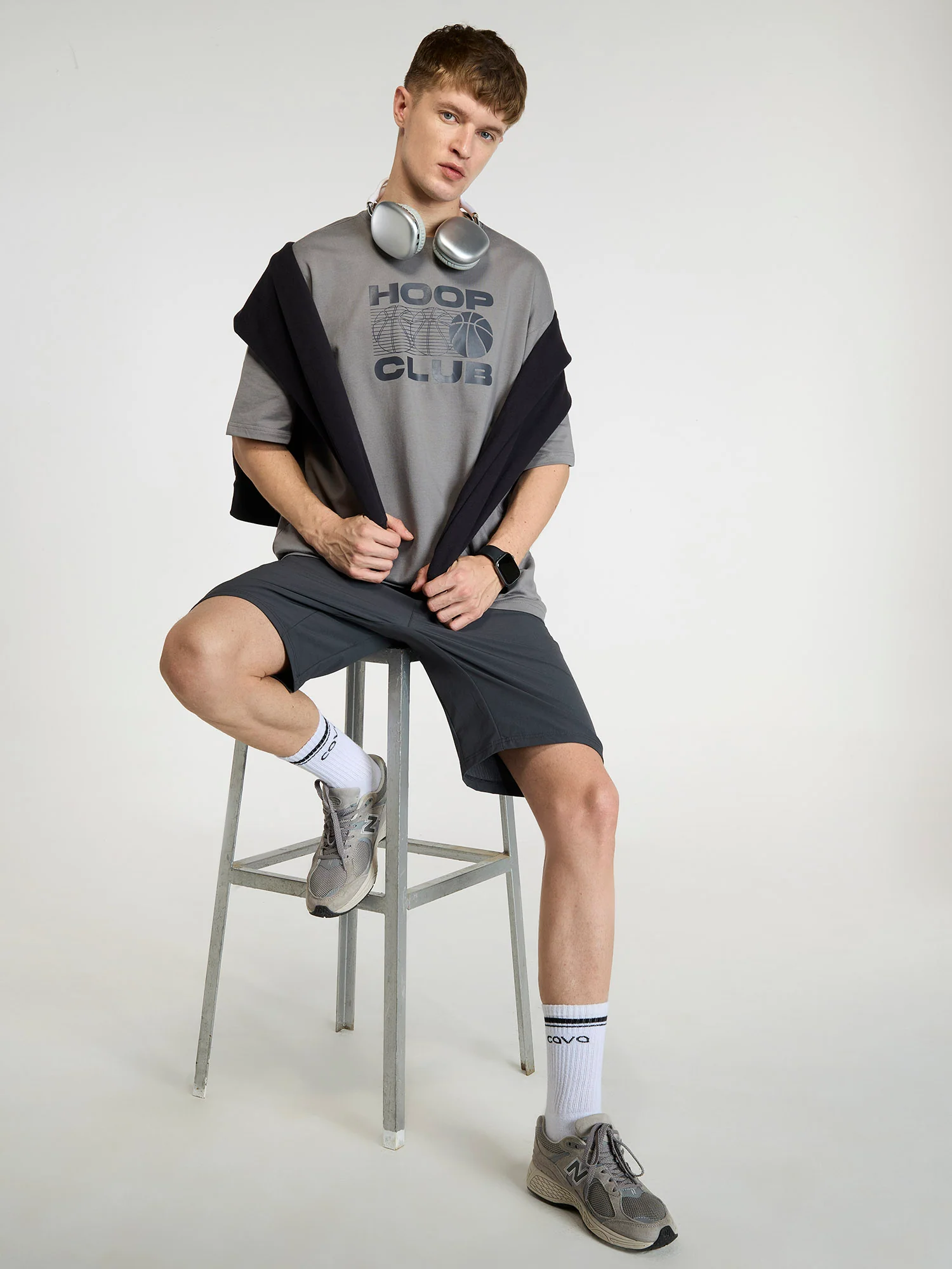 Grey Certified Hoopers Oversized Printed Tee - Men - Image 2