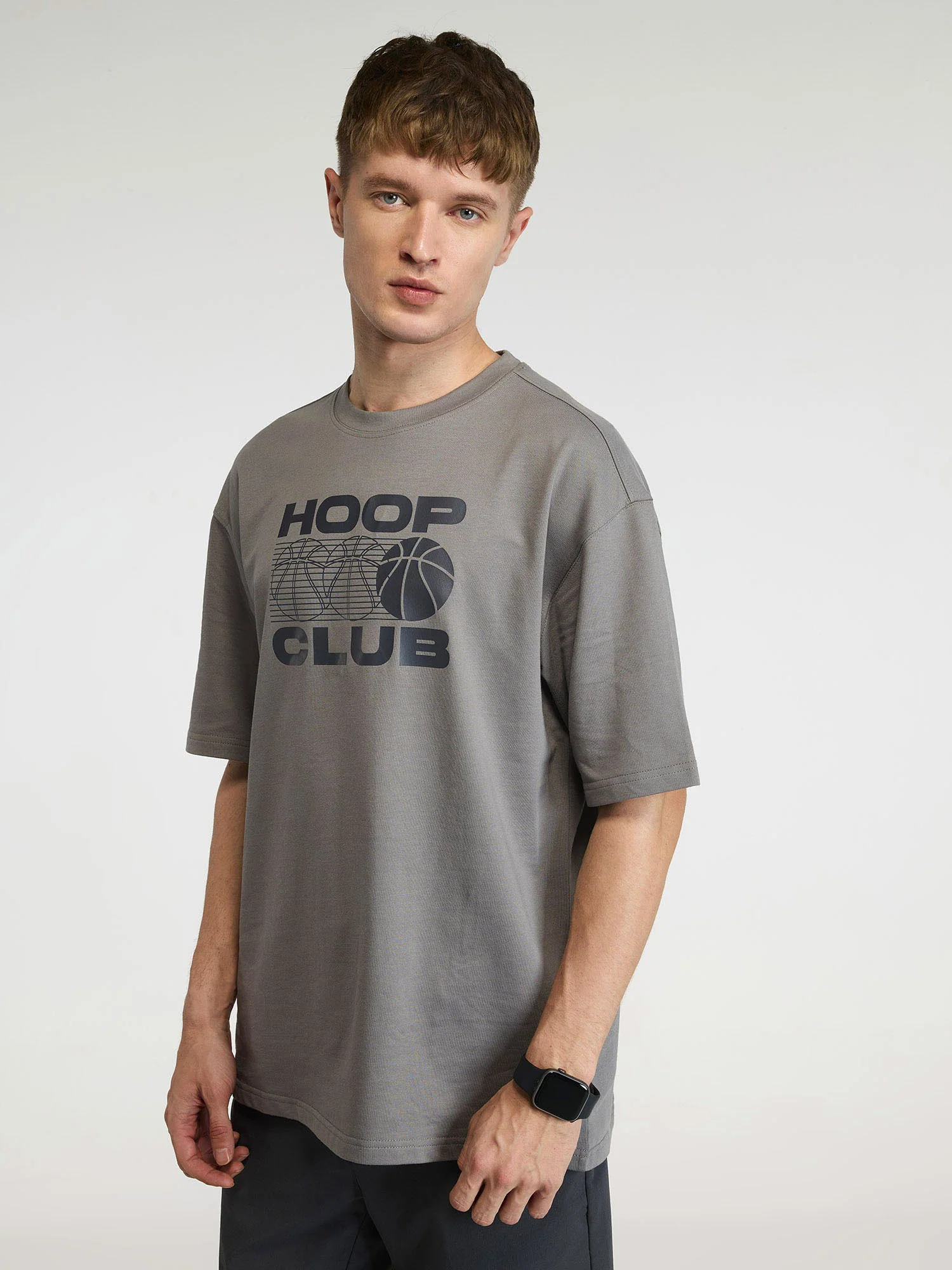 Grey Certified Hoopers Oversized Printed Tee - Men - Image 6