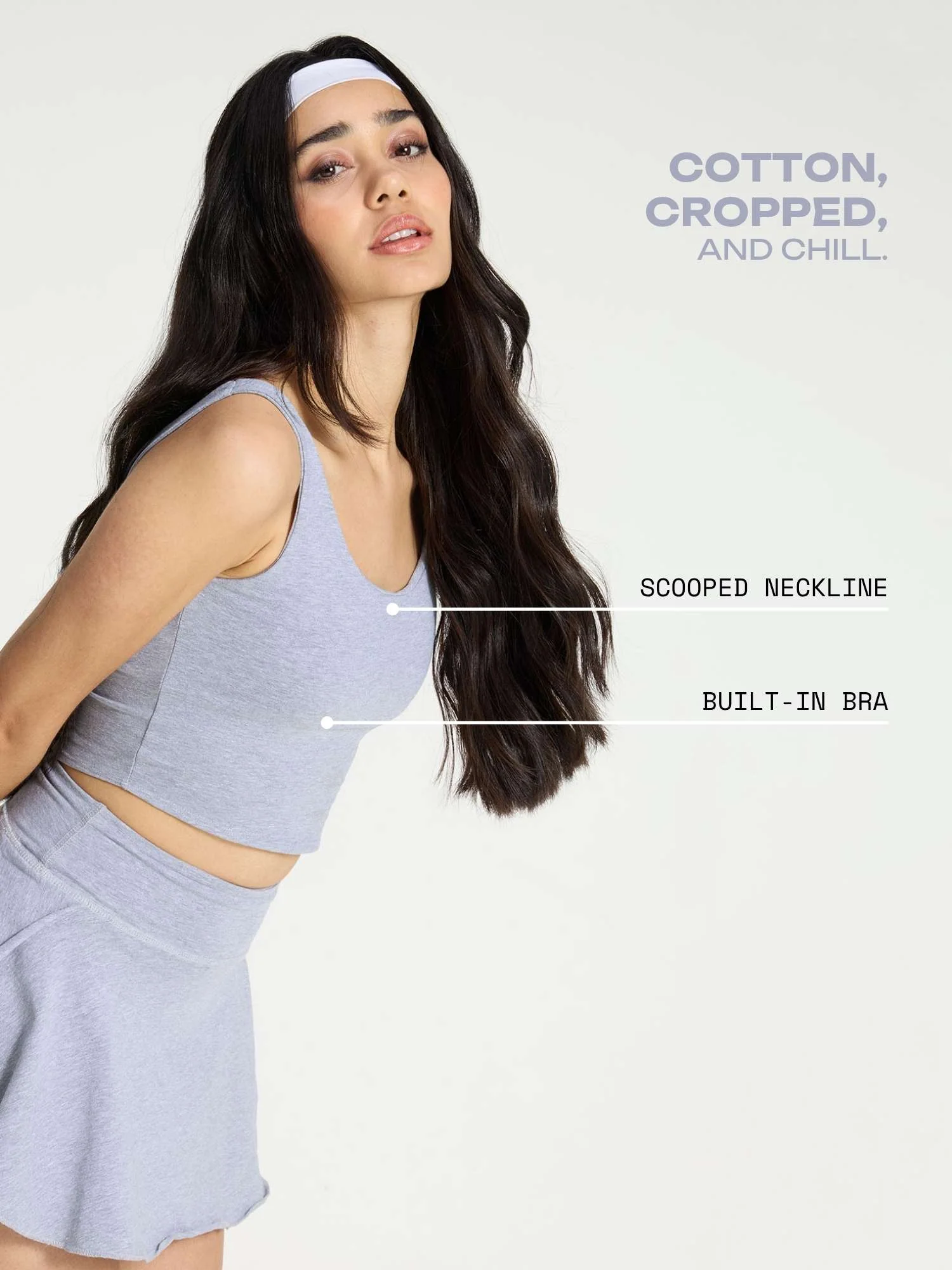 Grey Cotton Scoop Tank - Image 3
