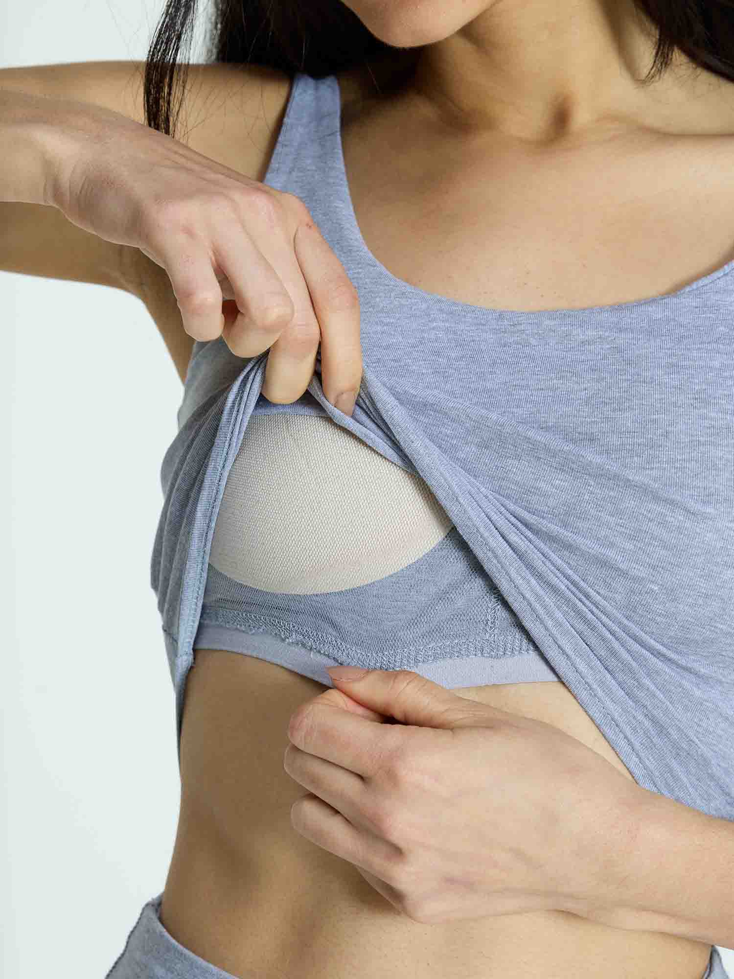 Grey Cotton Scoop Tank - Image 6