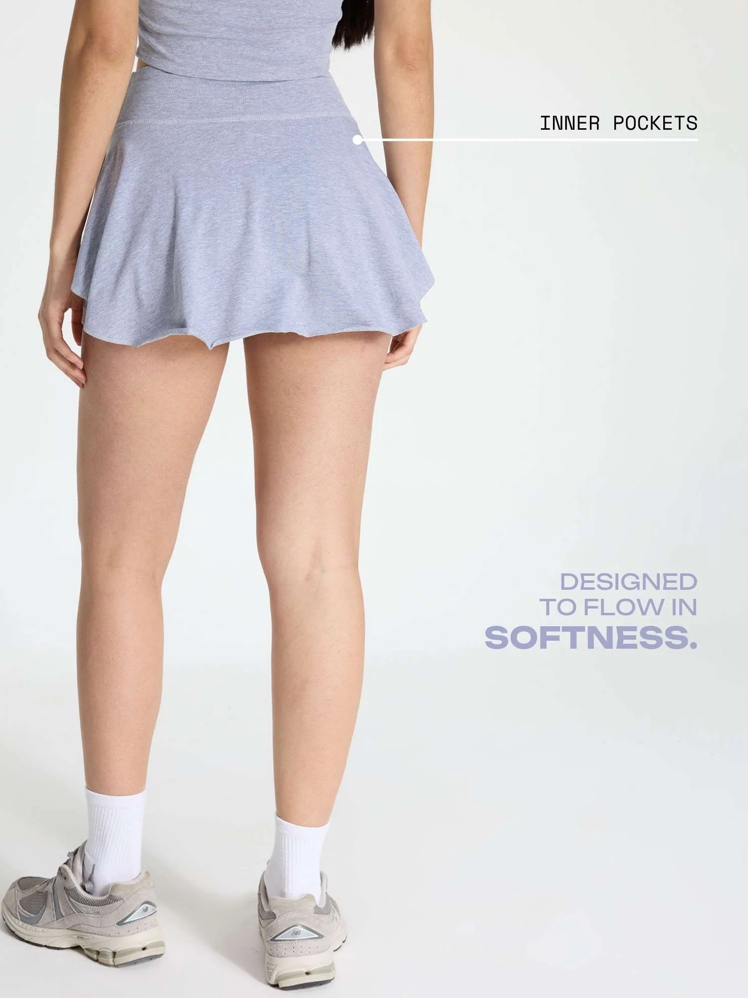 Grey Cotton Twirl Skorts - Image 3