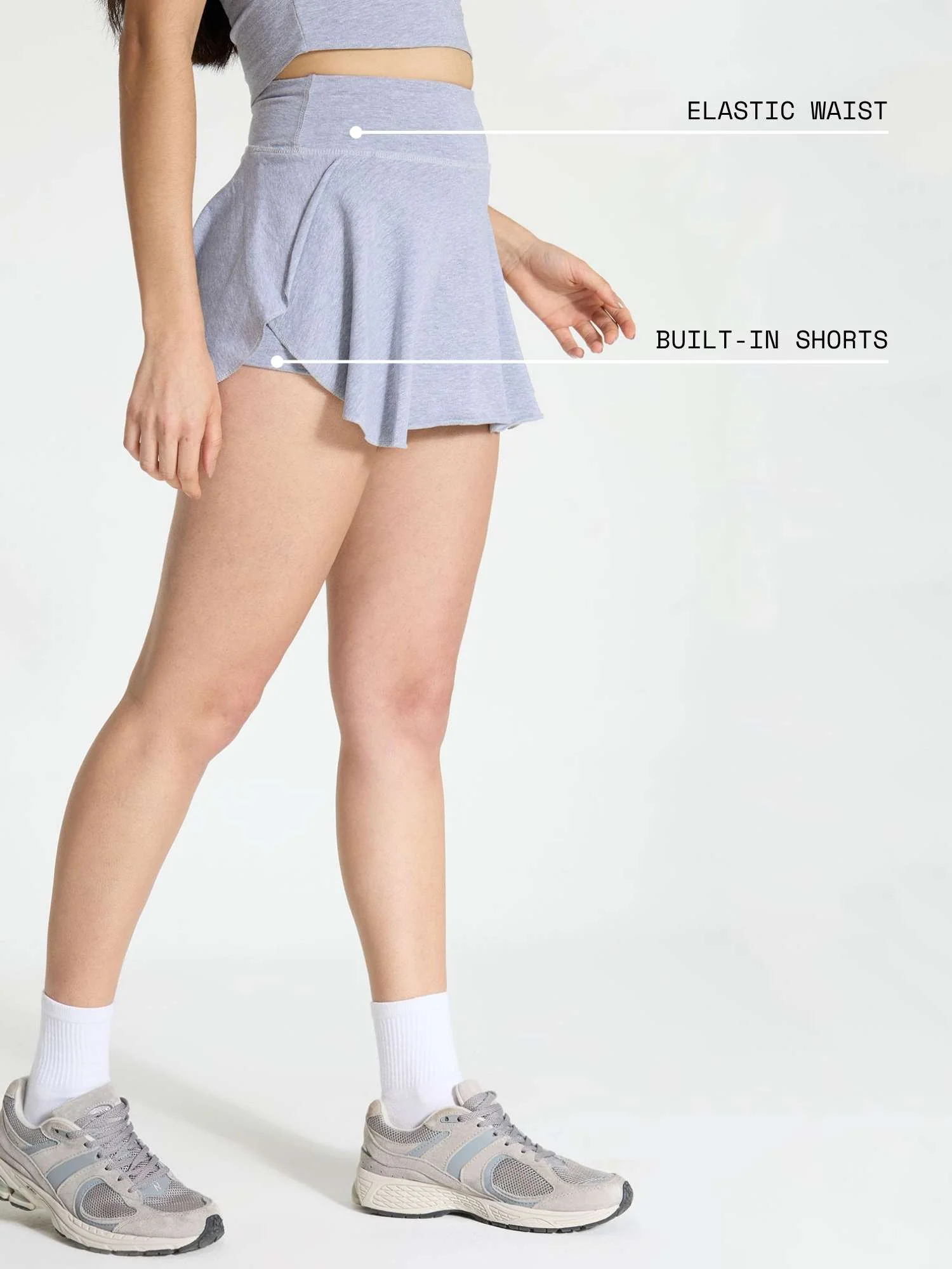 Grey Cotton Twirl Skorts - Image 4