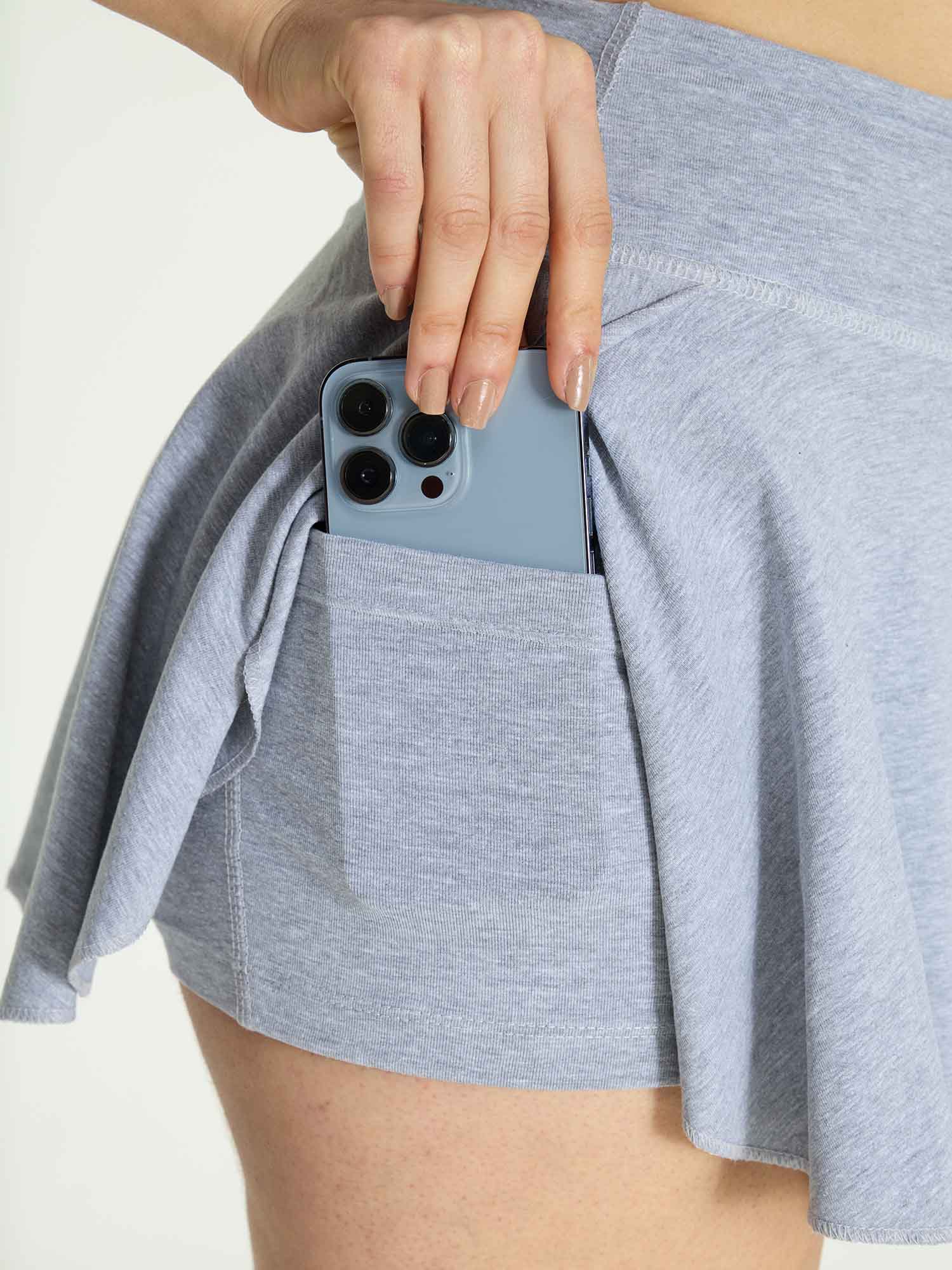 Grey Cotton Twirl Skorts - Image 5