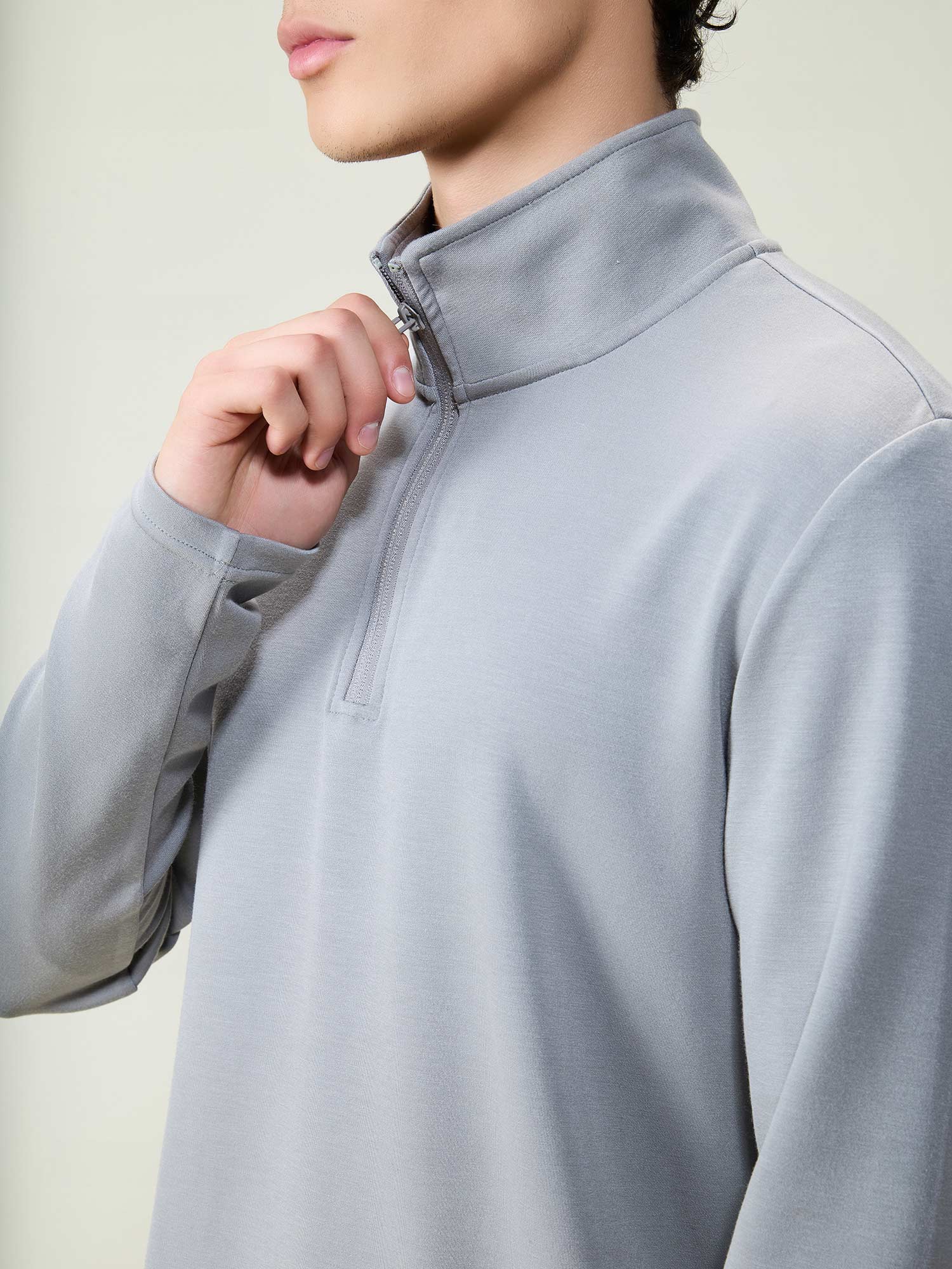 Grey Modal Quarter Zip - Image 6