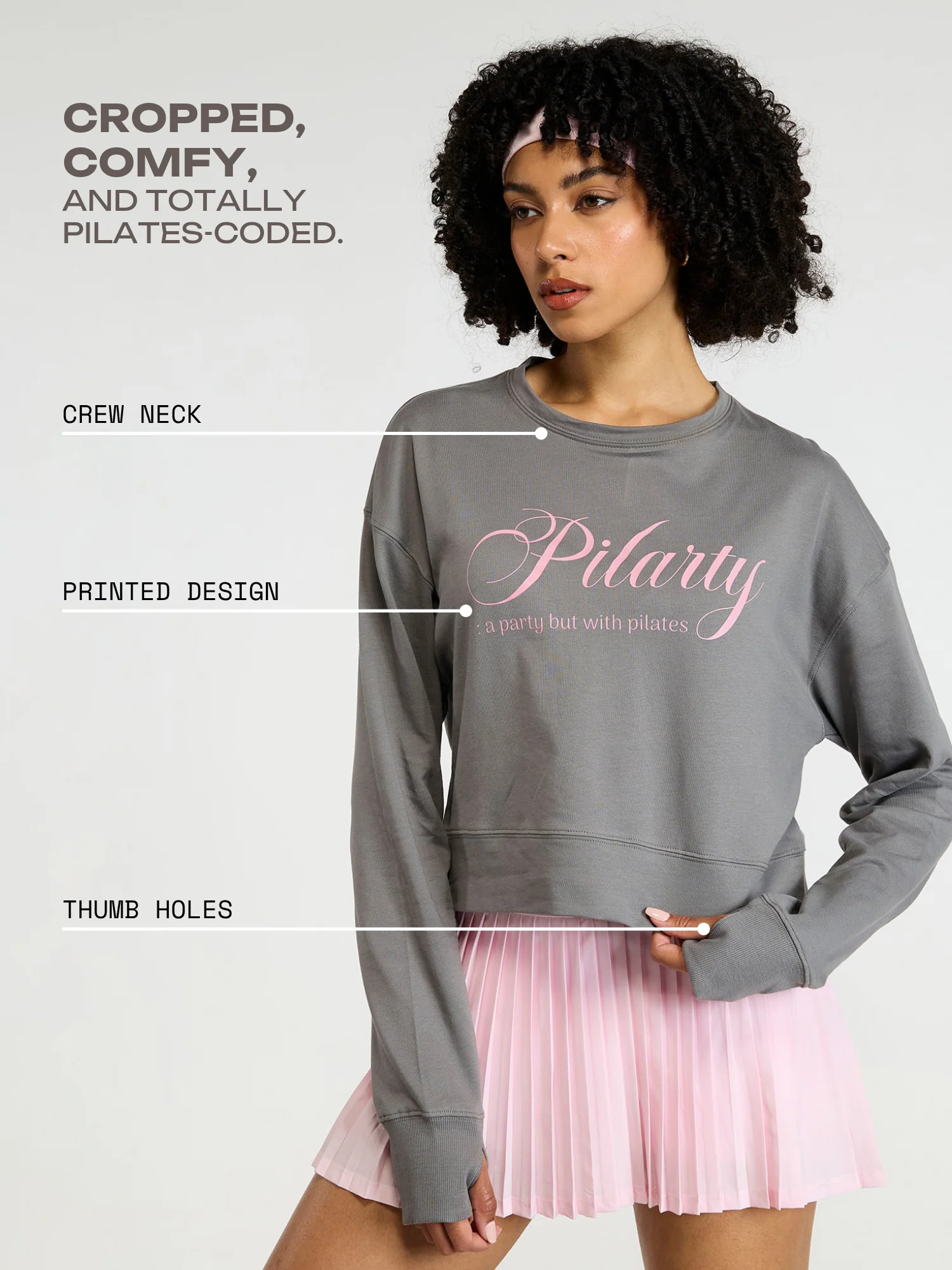 Grey Pilates Club Sweatshirt - Image 3