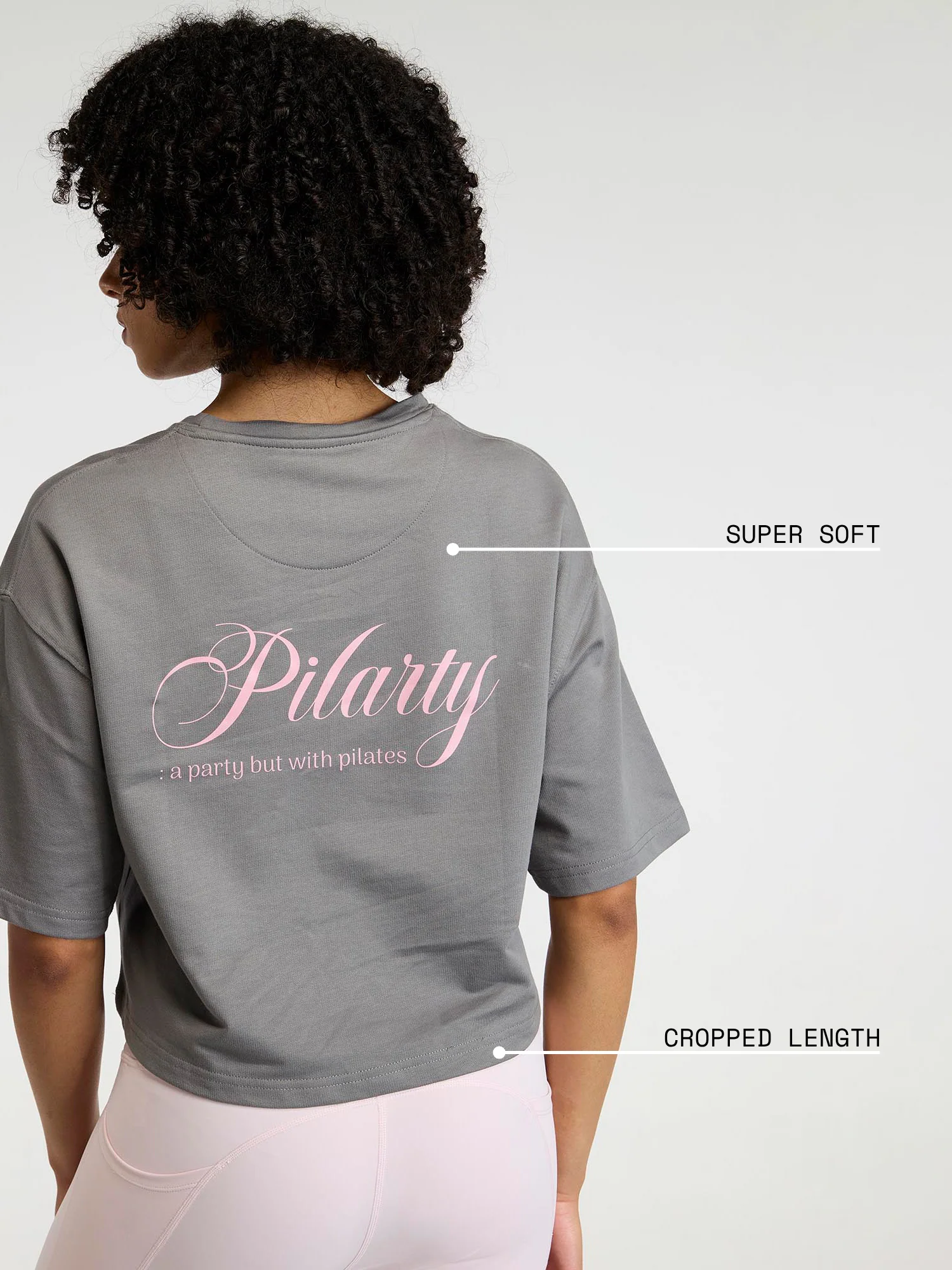 Grey-Pink Pilates Core Boxy Tee - Image 3