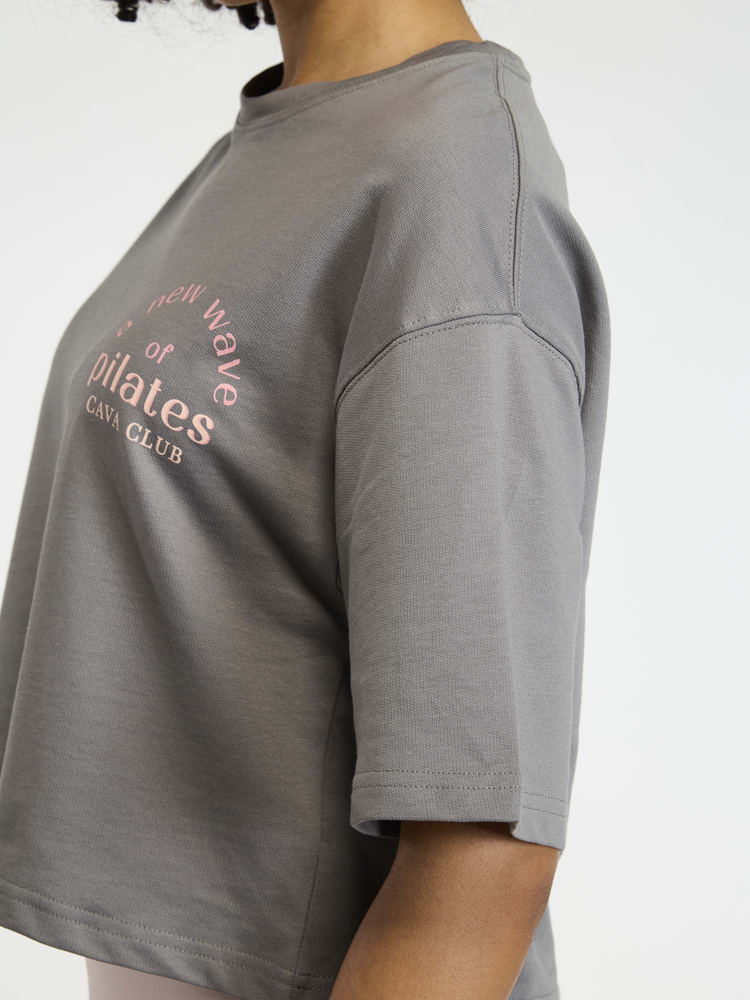 Grey-Pink Pilates Core Boxy Tee - Image 7