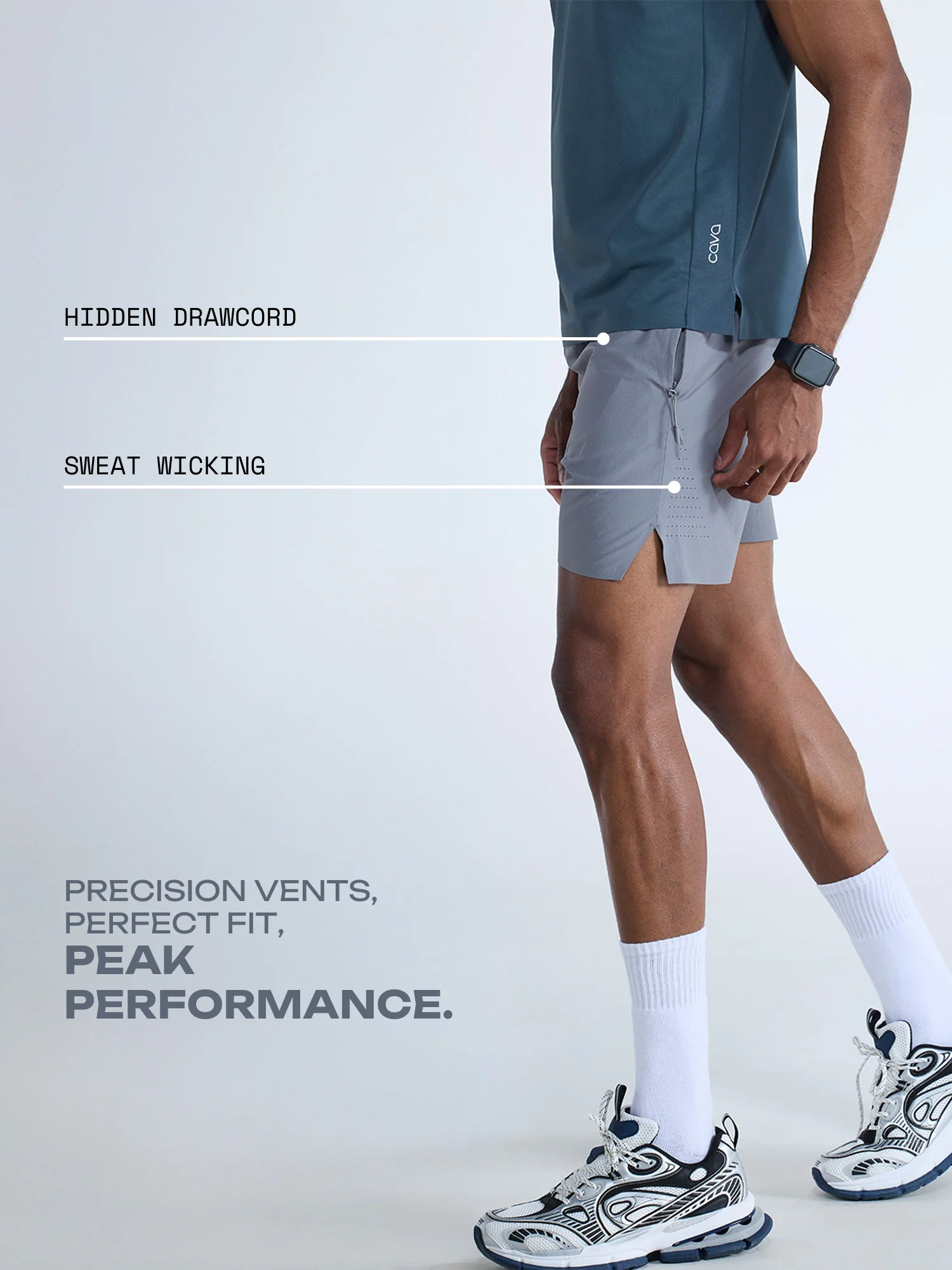 Grey 5" Train-In Shorts - Image 3