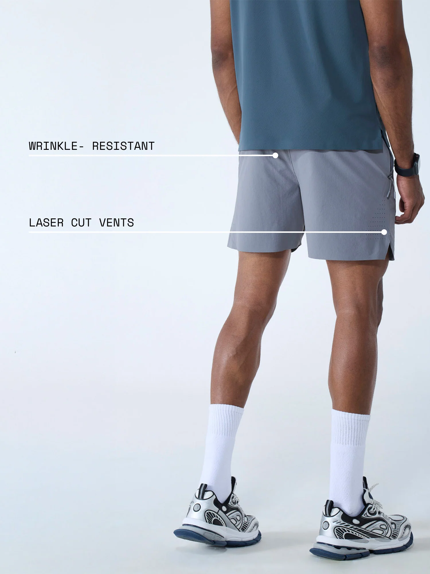 Grey 5" Train-In Shorts - Image 4