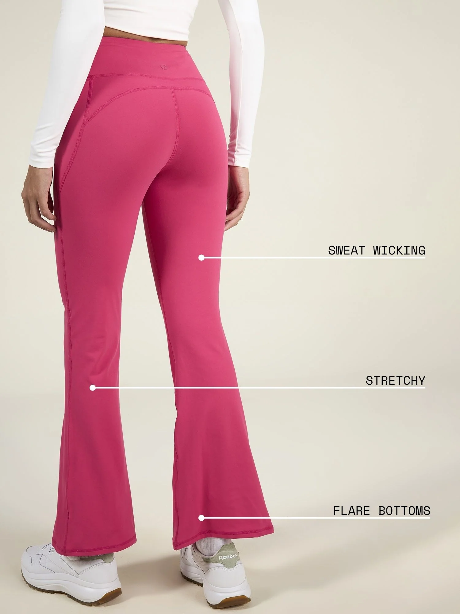 Hot Pink Sculpt Bootcut Leggings - Image 4