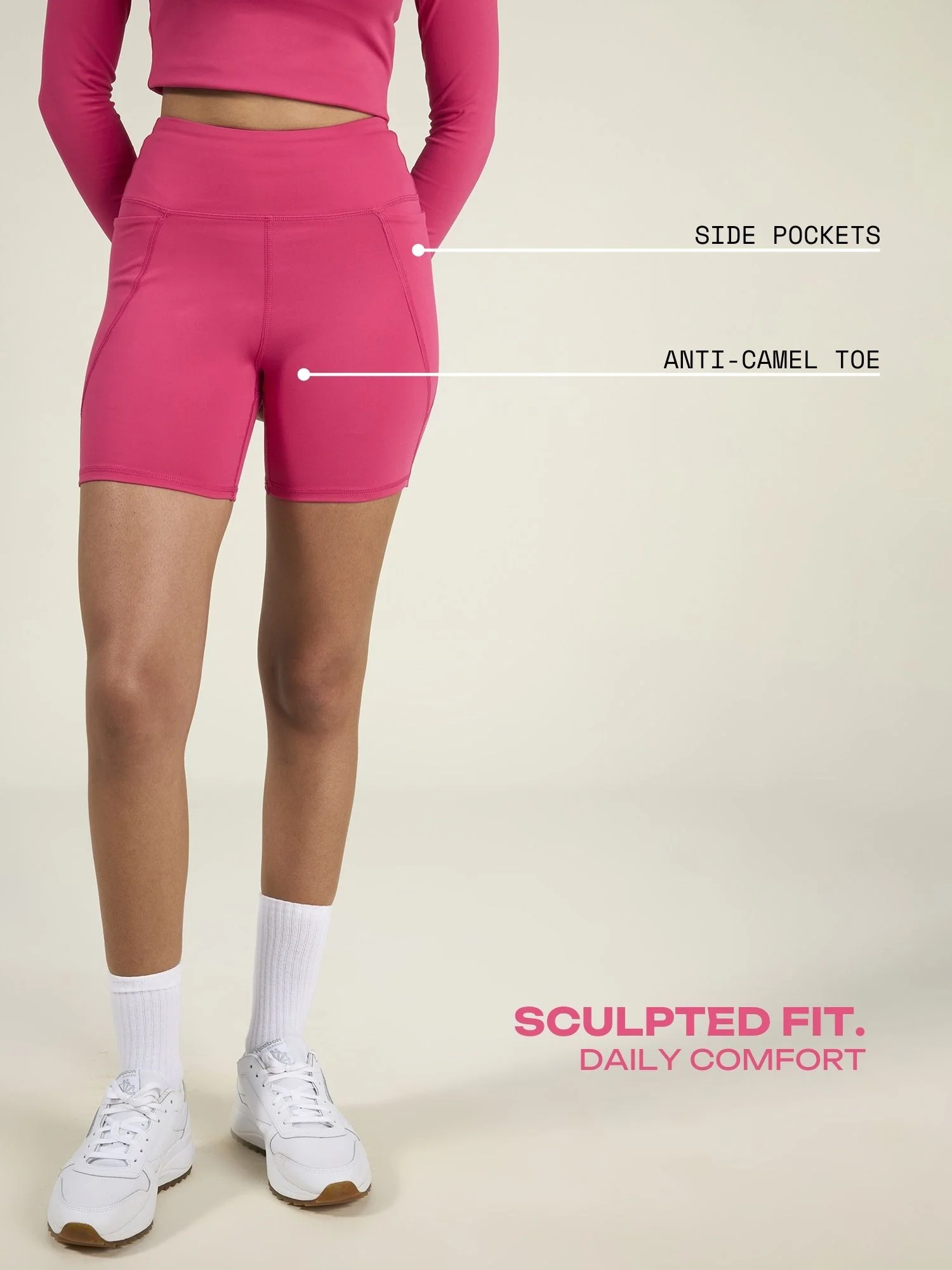 Hot Pink Sculpt Booty Shorts - Image 3