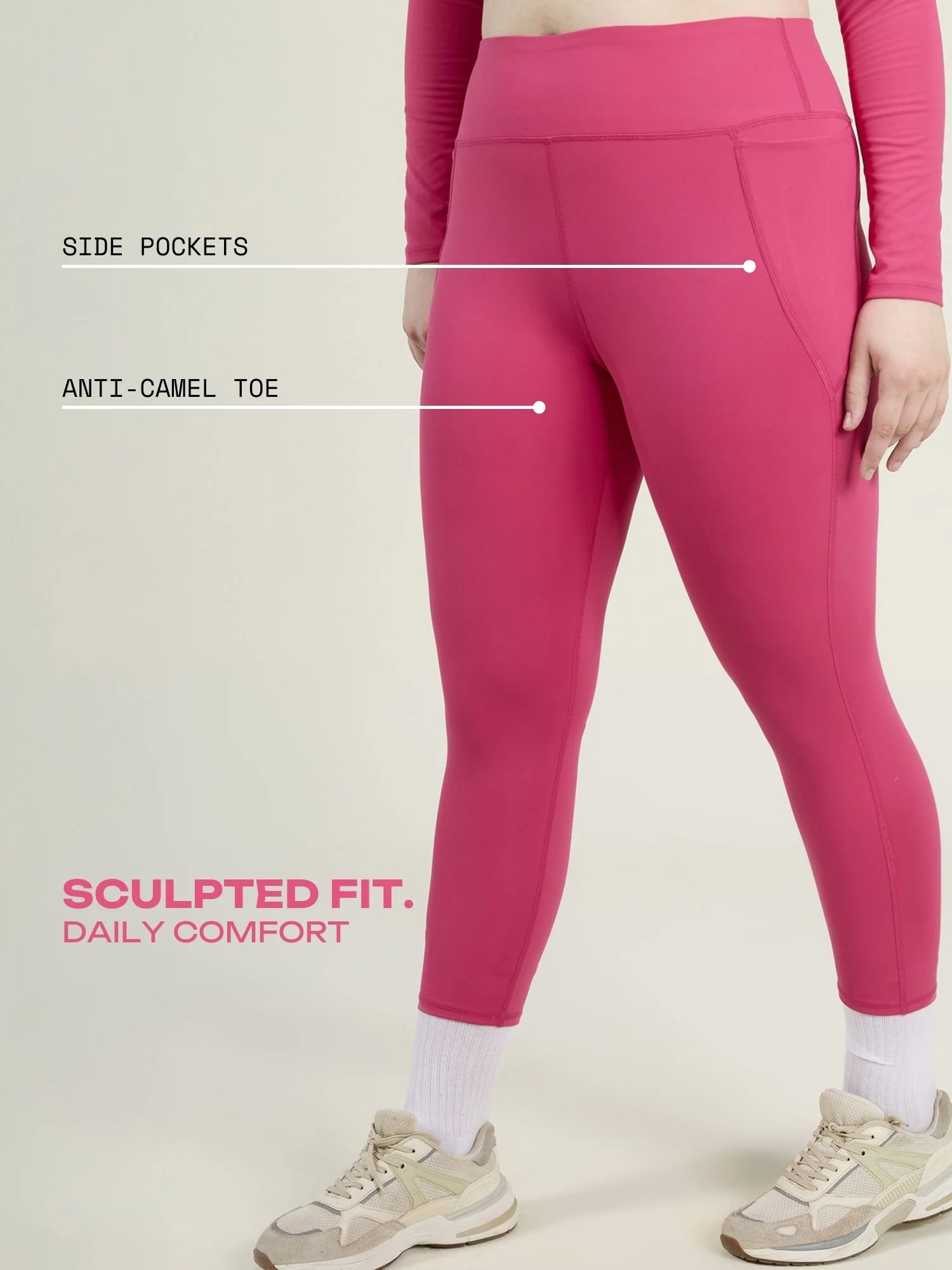 Hot Pink Sculpt Core Leggings - Image 3