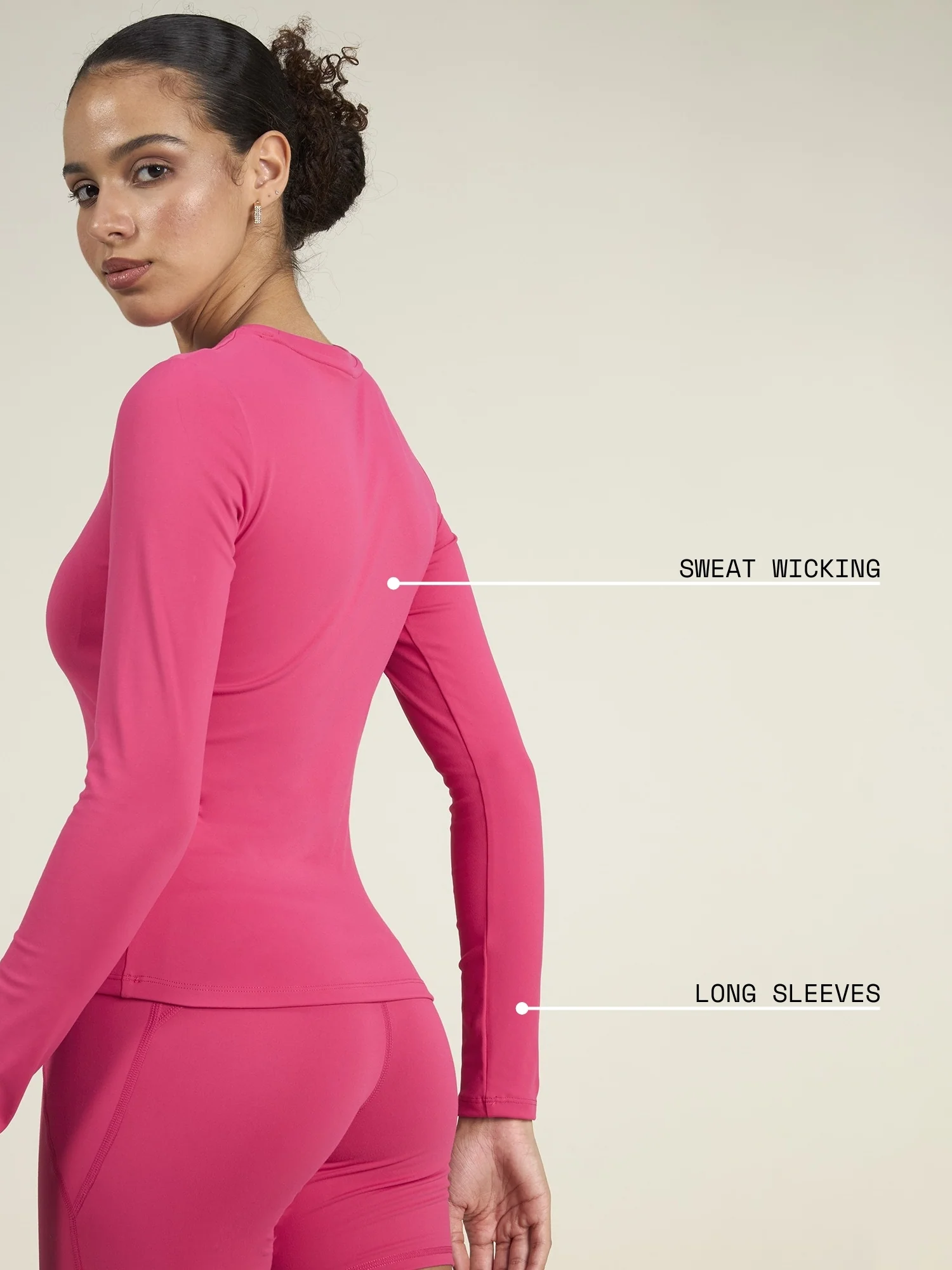 Hot Pink Sculpt Crew Top - Image 4