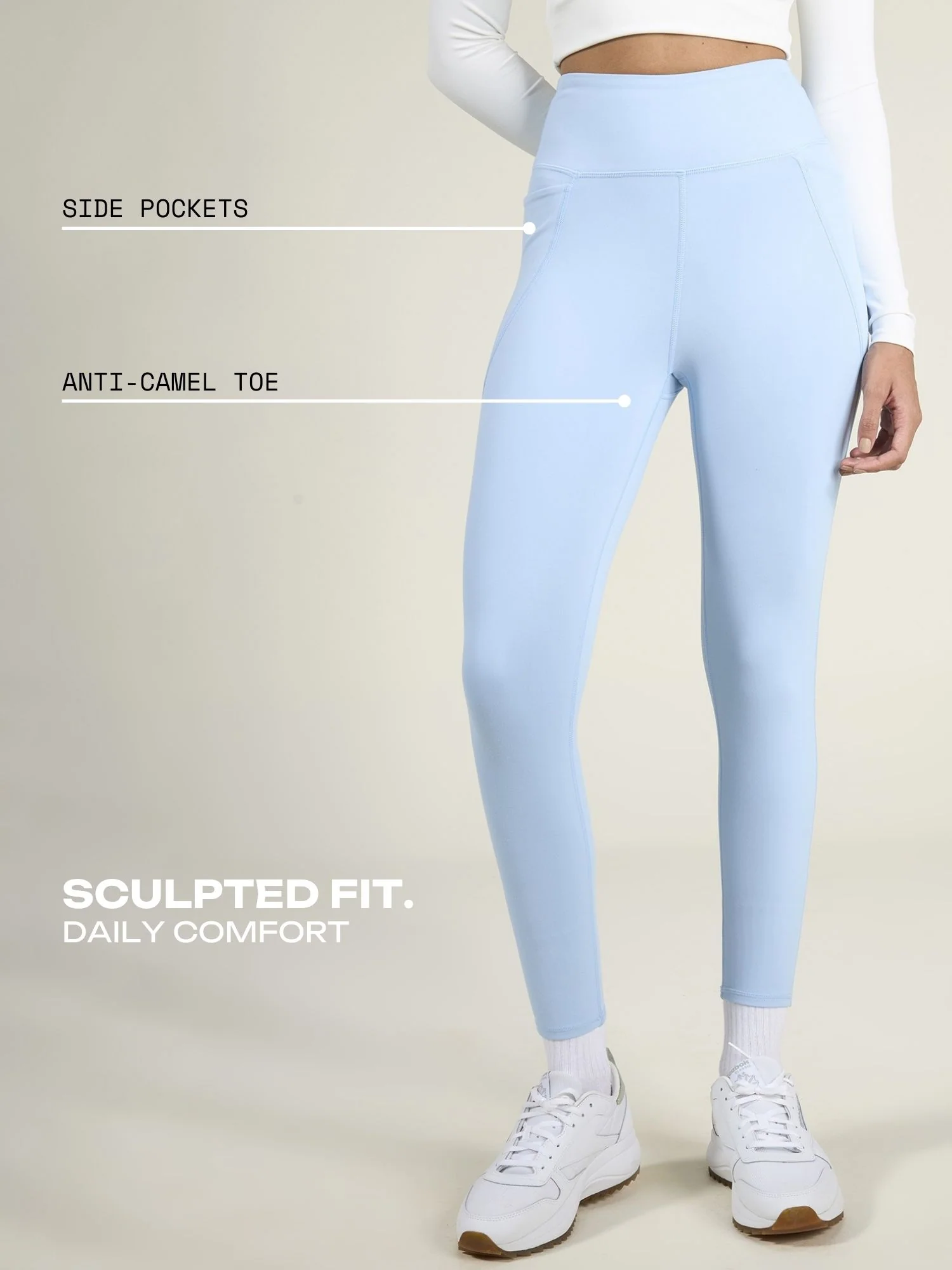 Ice Blue Sculpt Core Leggings - Image 3