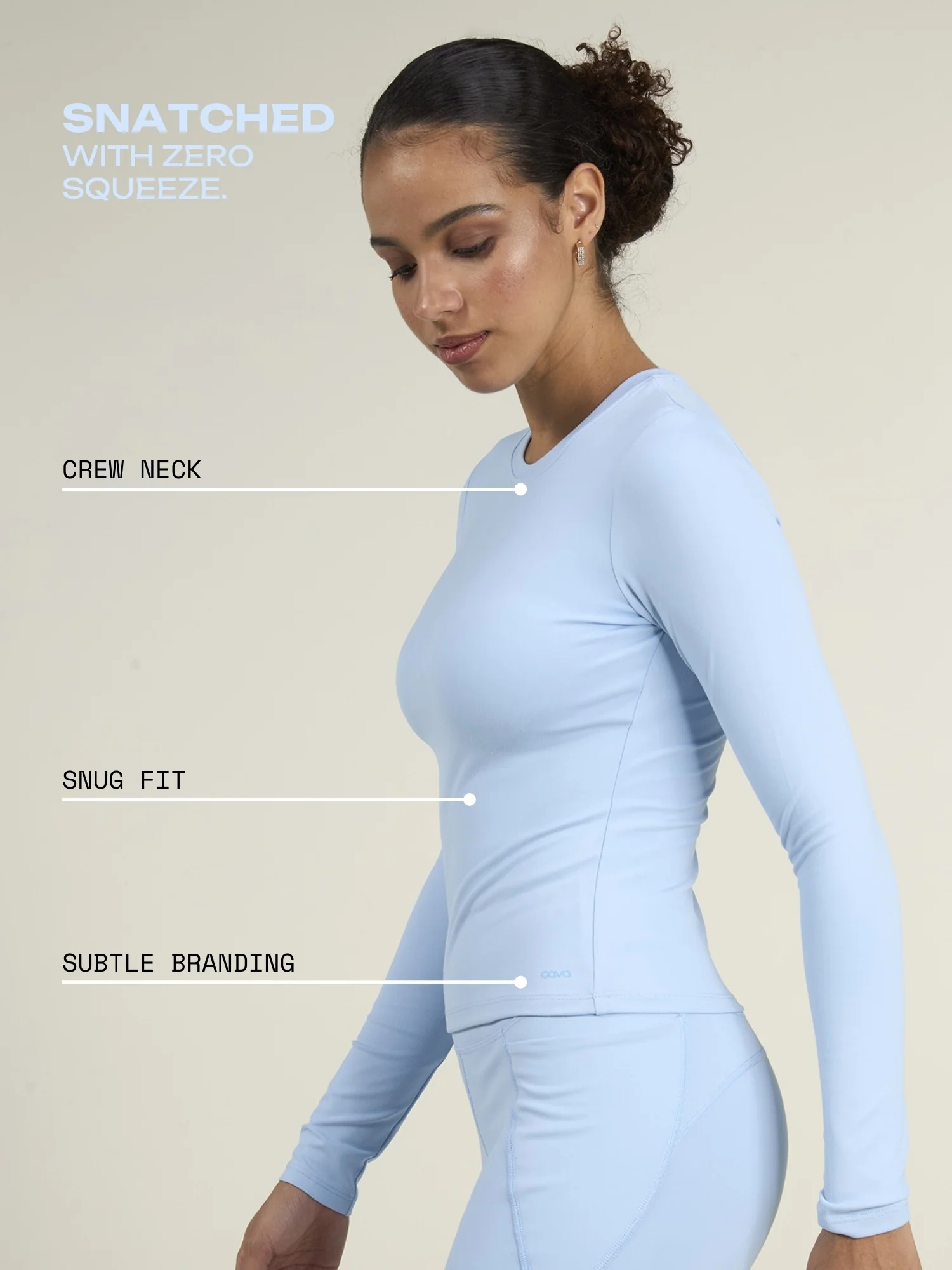 Ice Blue Sculpt Crew Top - Image 3