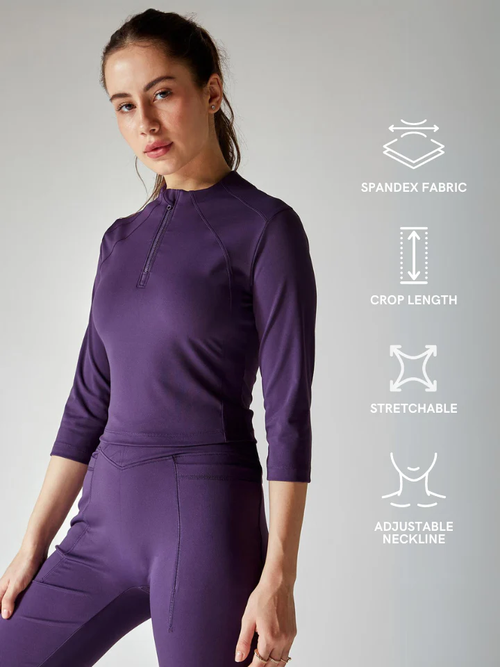 Iris Purple Silhouette Zip Top - Image 4