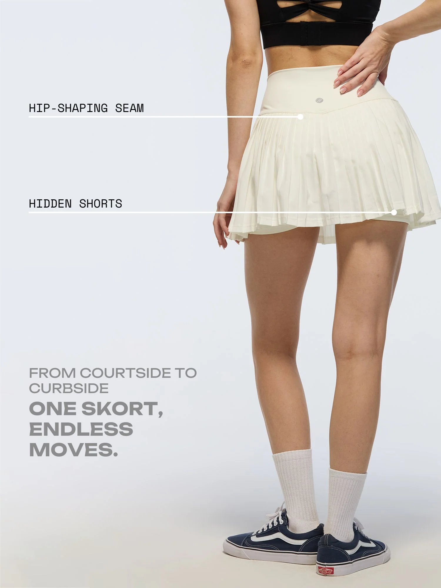 Ivory Plie Pleated Skort - Image 3