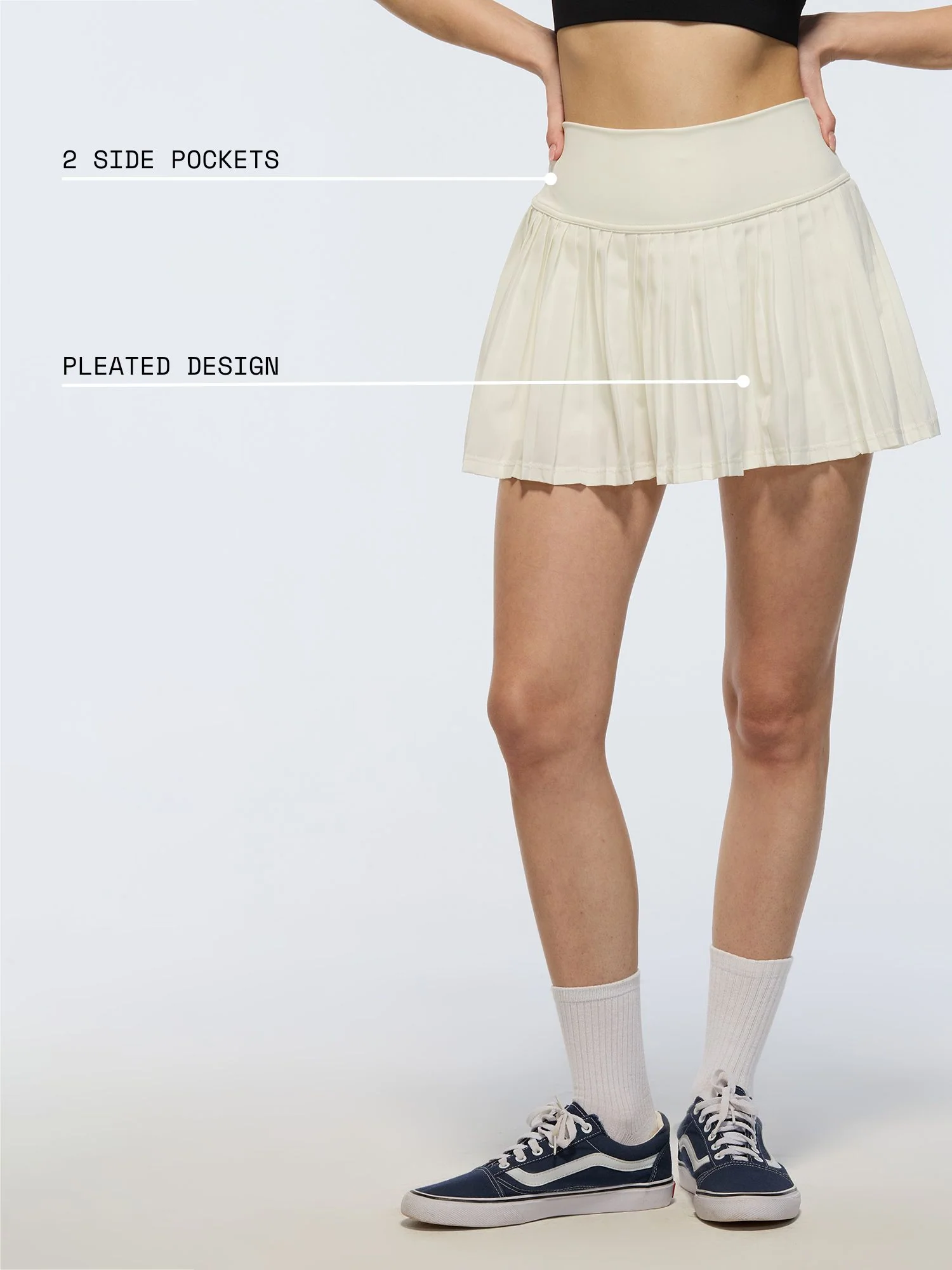 Ivory Plie Pleated Skort - Image 4
