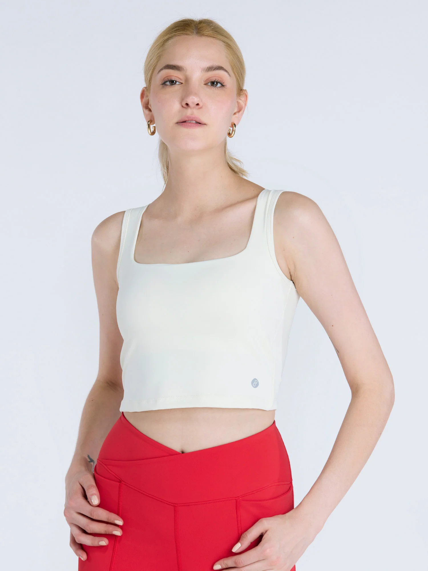 Ivory Striped Back Crop Tank - Image 5