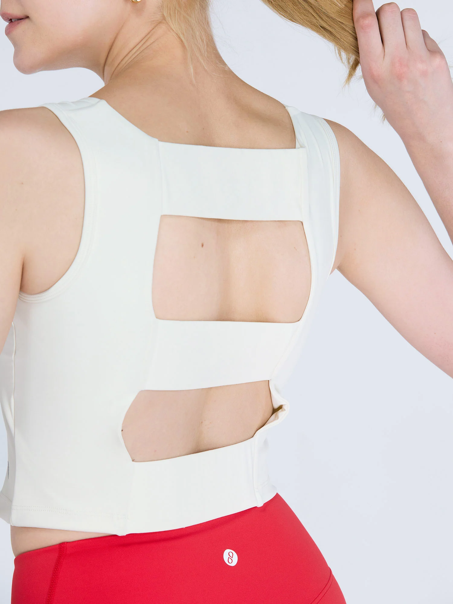 Ivory Striped Back Crop Tank - Image 8