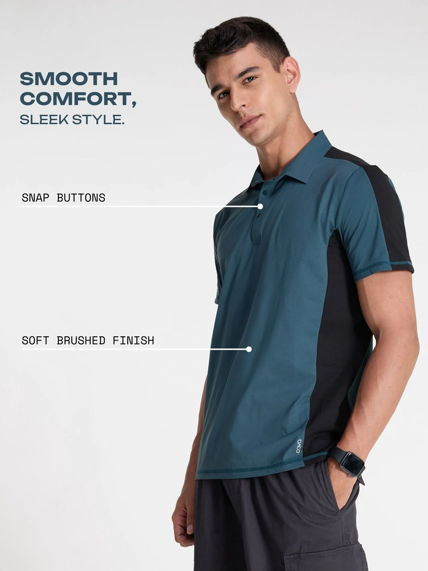 Jade Contrast Bonded Polo - Image 3
