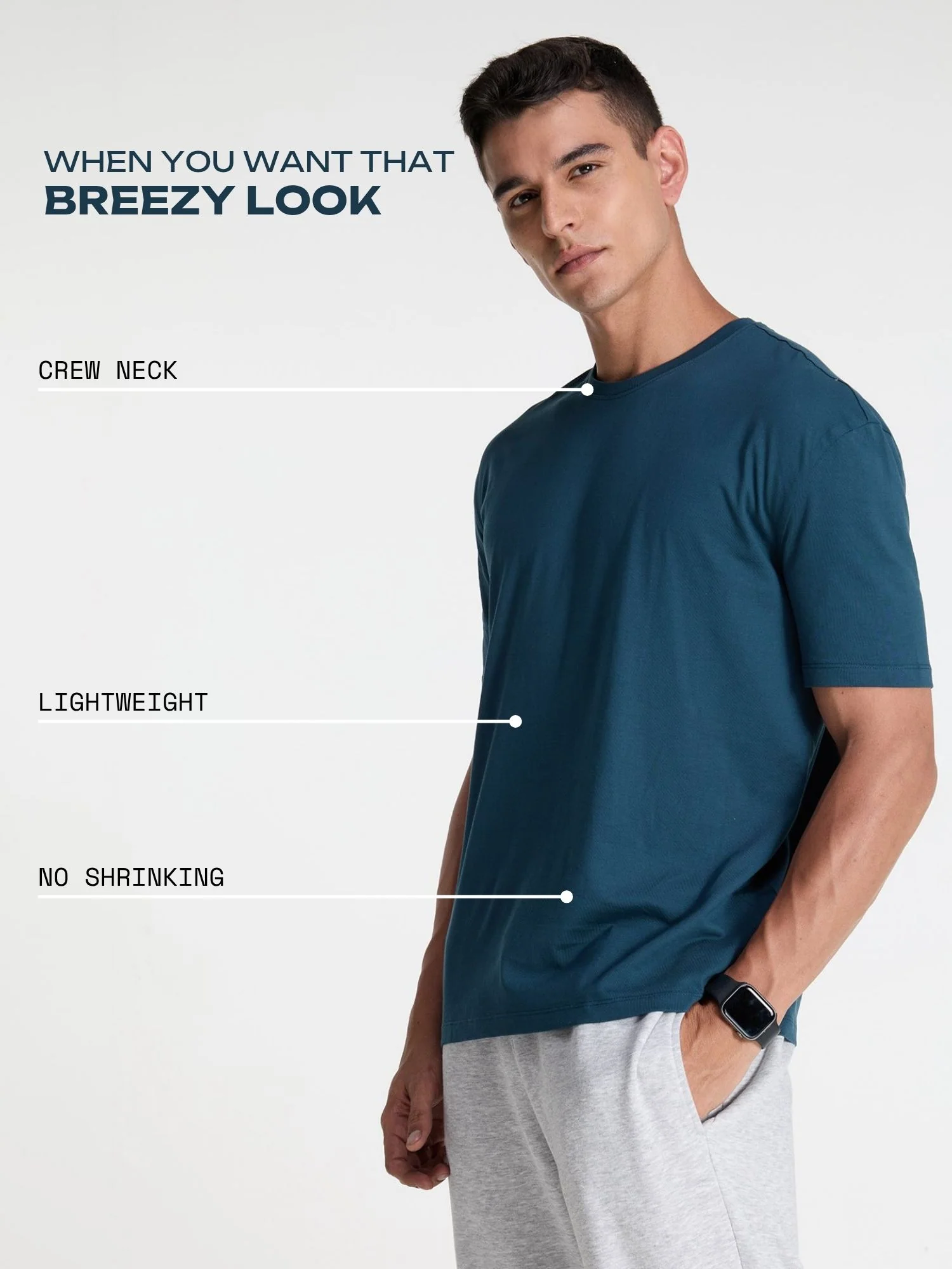 Jade Supima Crew Neck T-shirt - Relaxed Fit - Image 3
