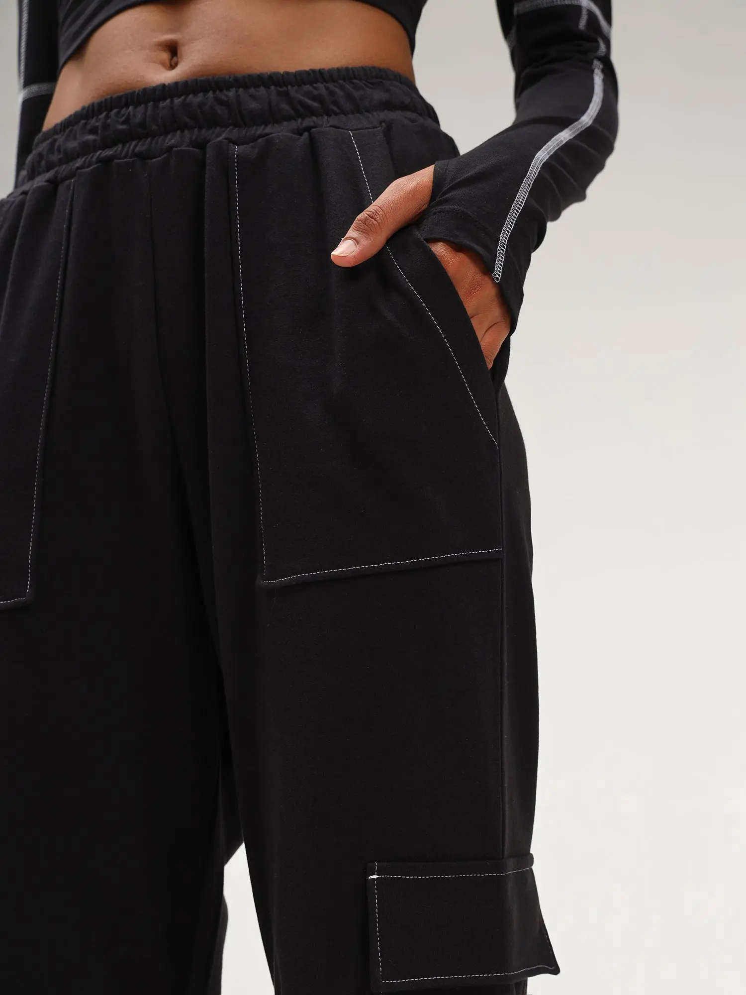 Kenya Black Wide Cargo Joggers - Image 7