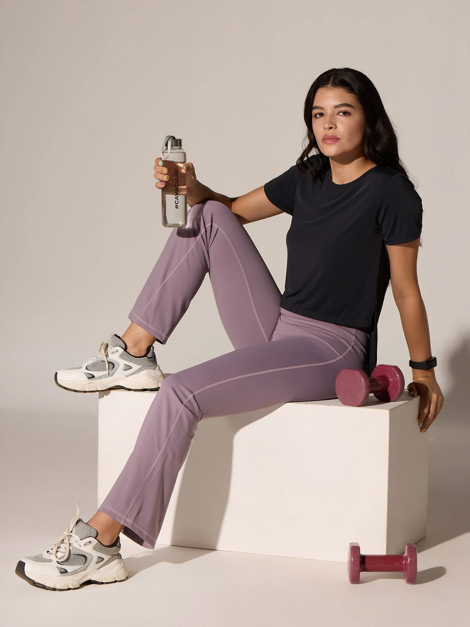 Light Mauve Grip-It Flare Pants - Image 2