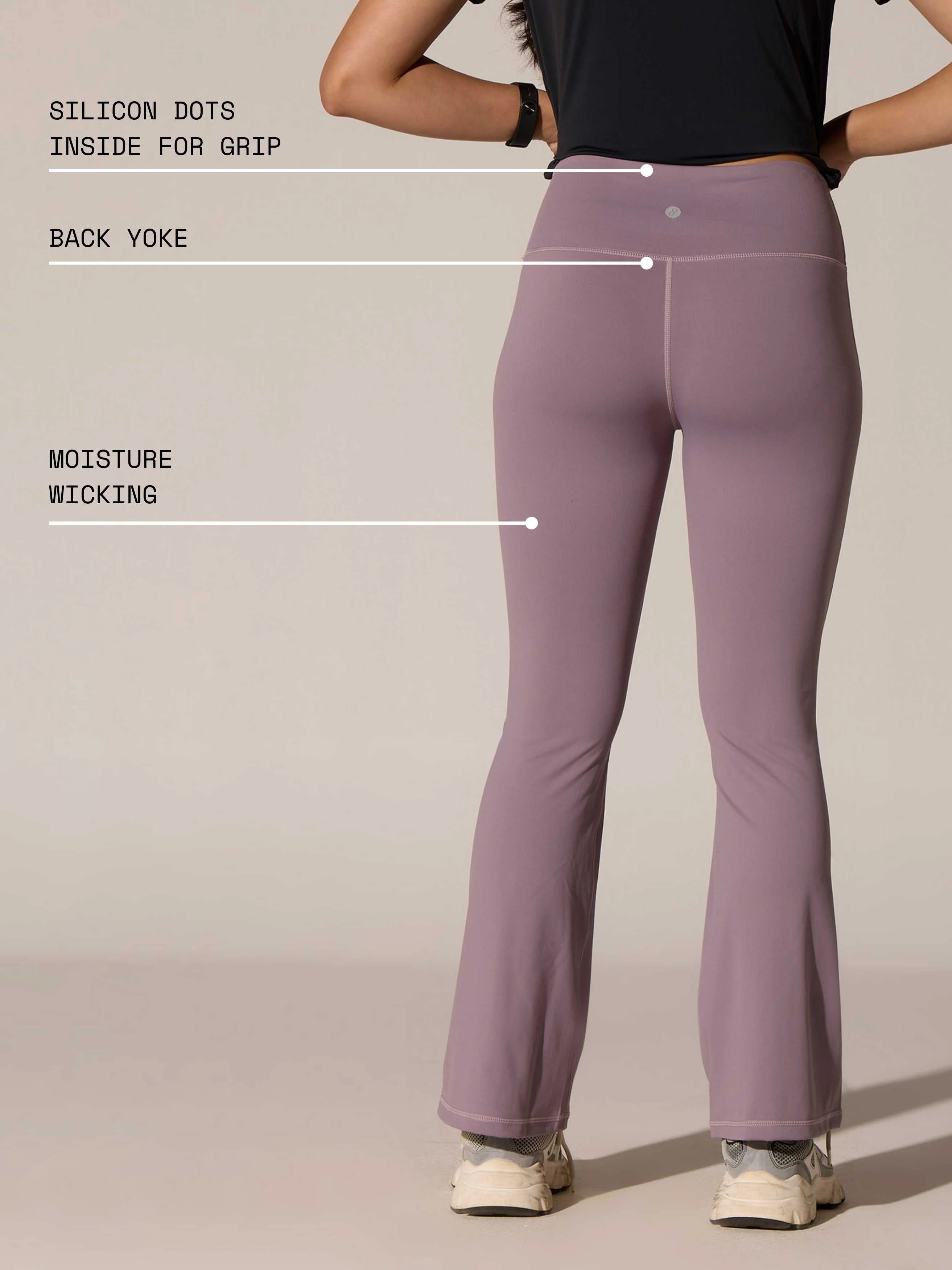Light Mauve Grip-It Flare Pants - Image 7