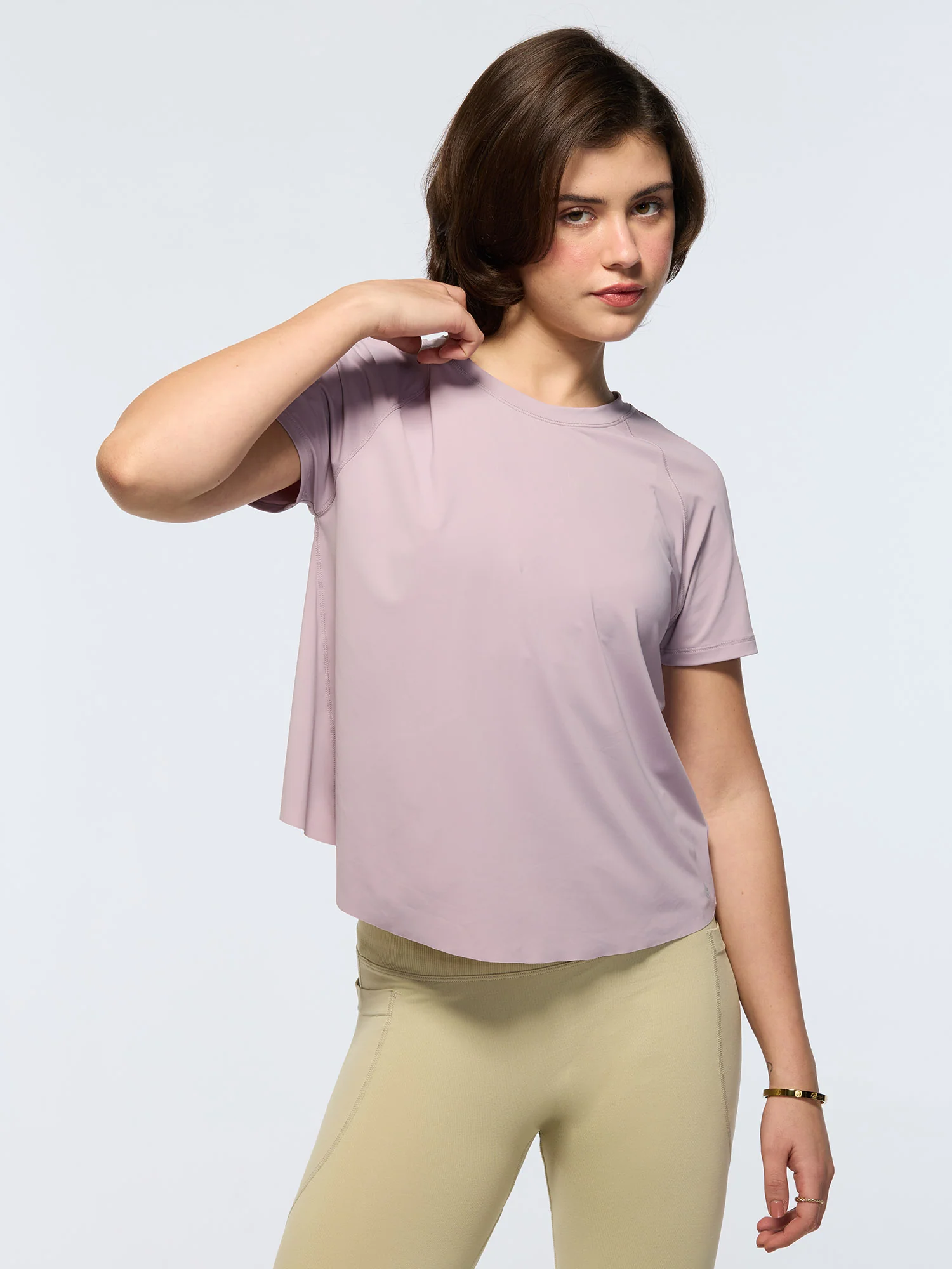 Light Mauve Overlap Tee - Image 5