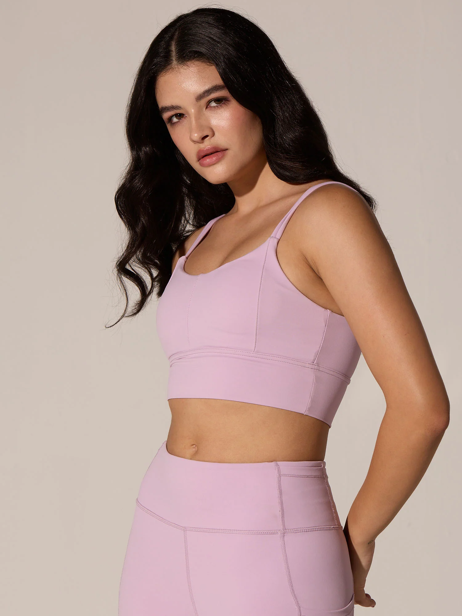 Lilac Twin Strap Sports Bra - Image 3