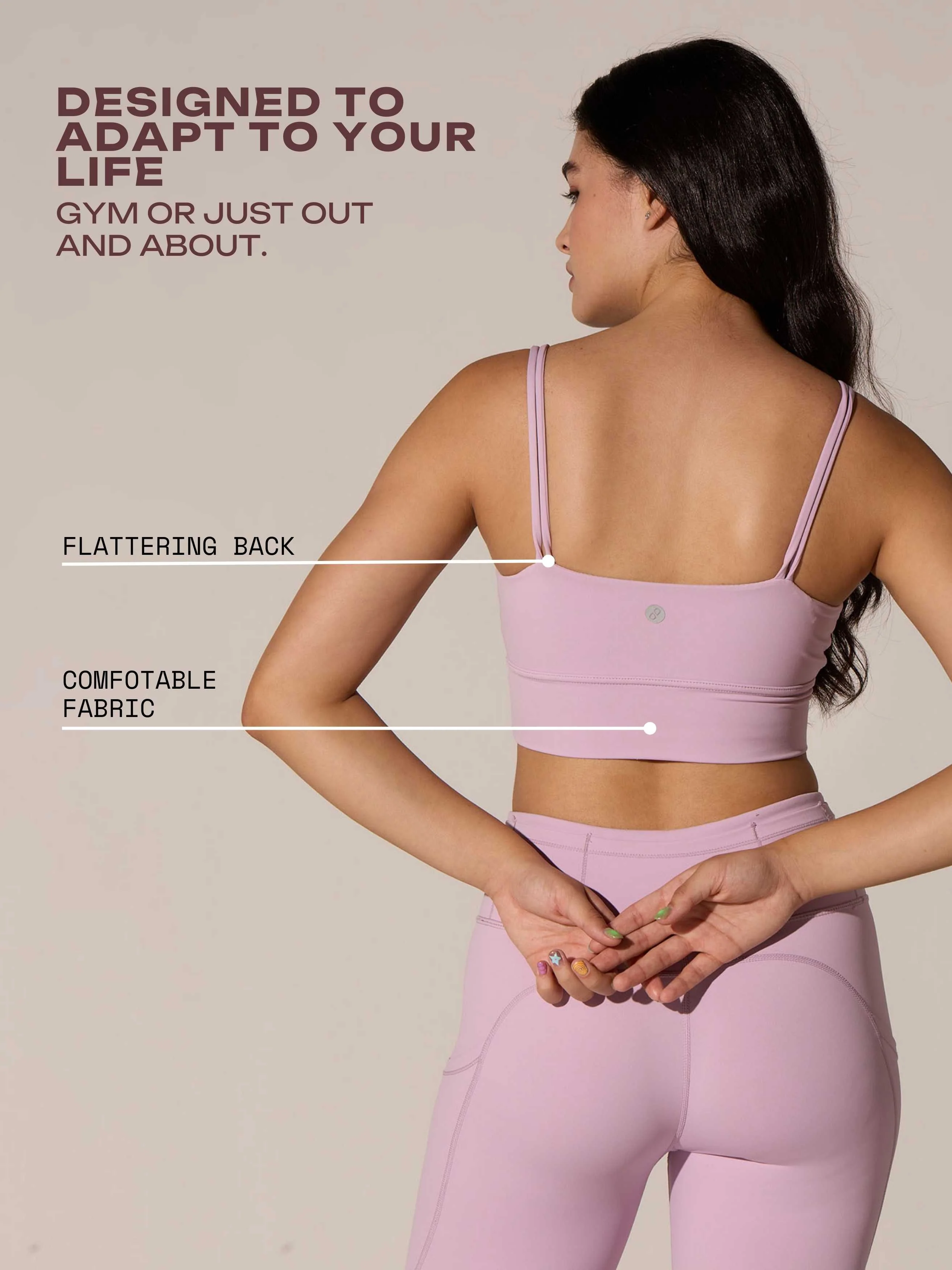 Lilac Twin Strap Sports Bra - Image 8