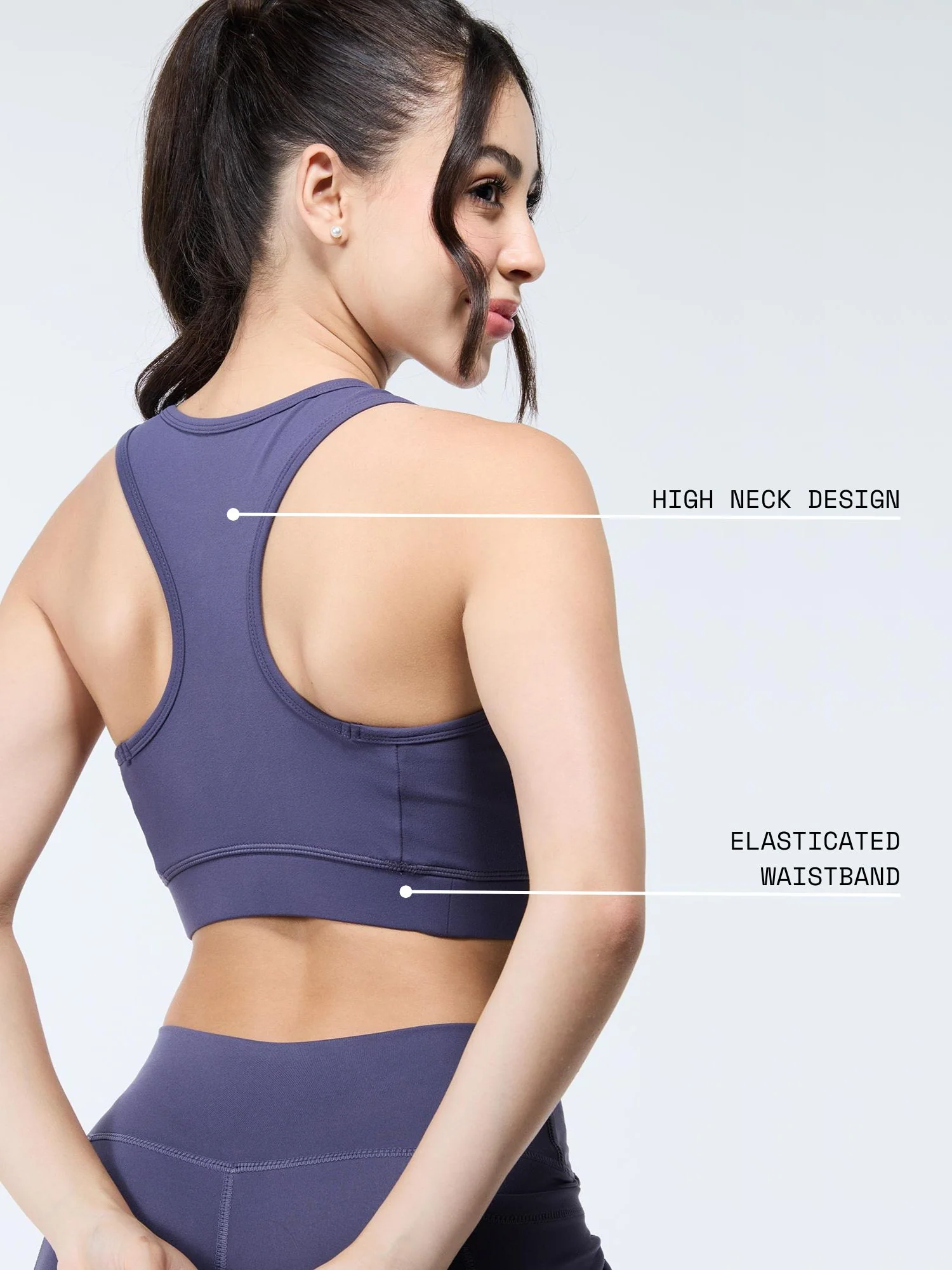 Mauve Zip-Up Sports Bra - Image 4