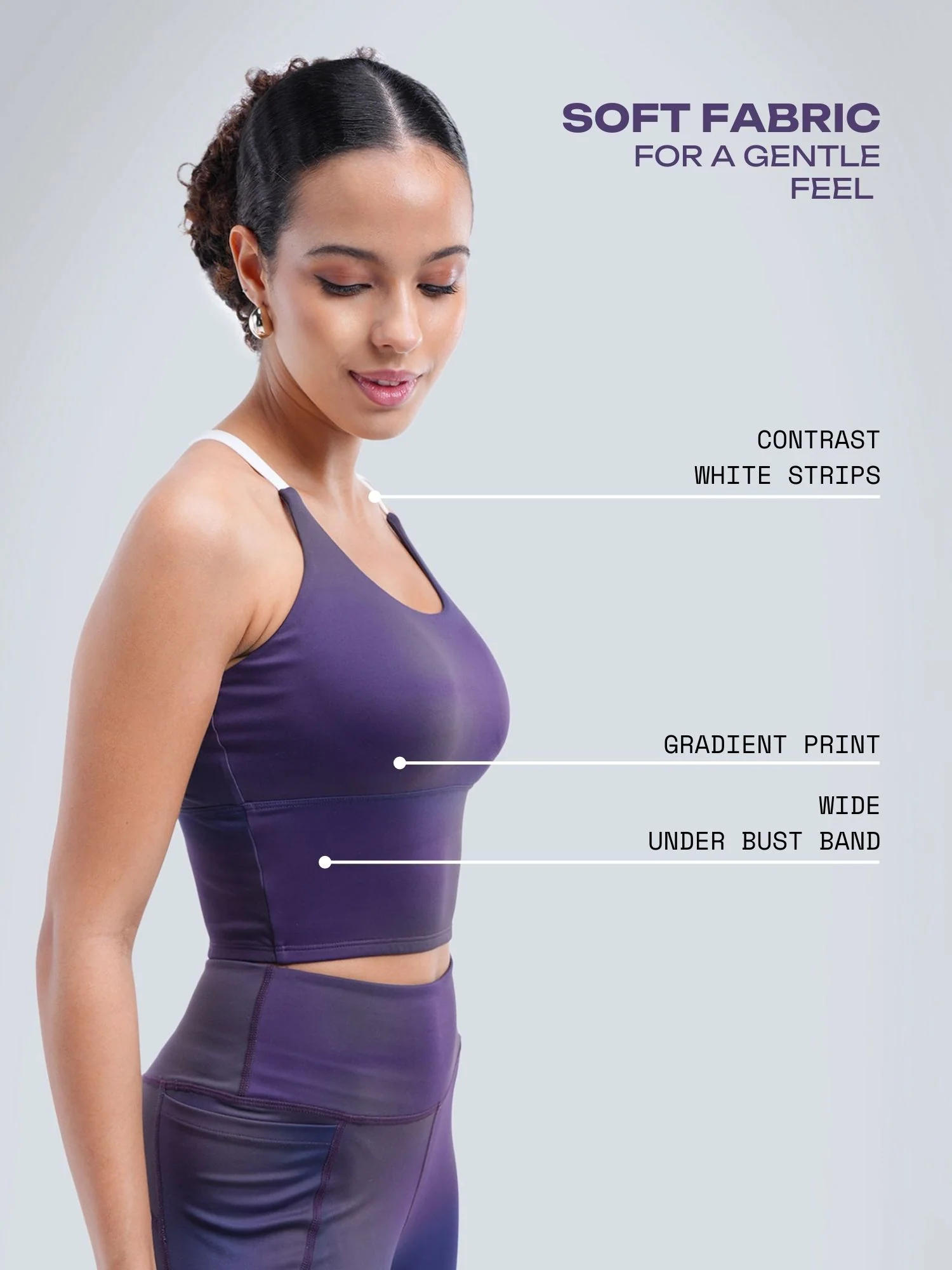 Midnight Gradient Cross Back Sports Bra - Image 3