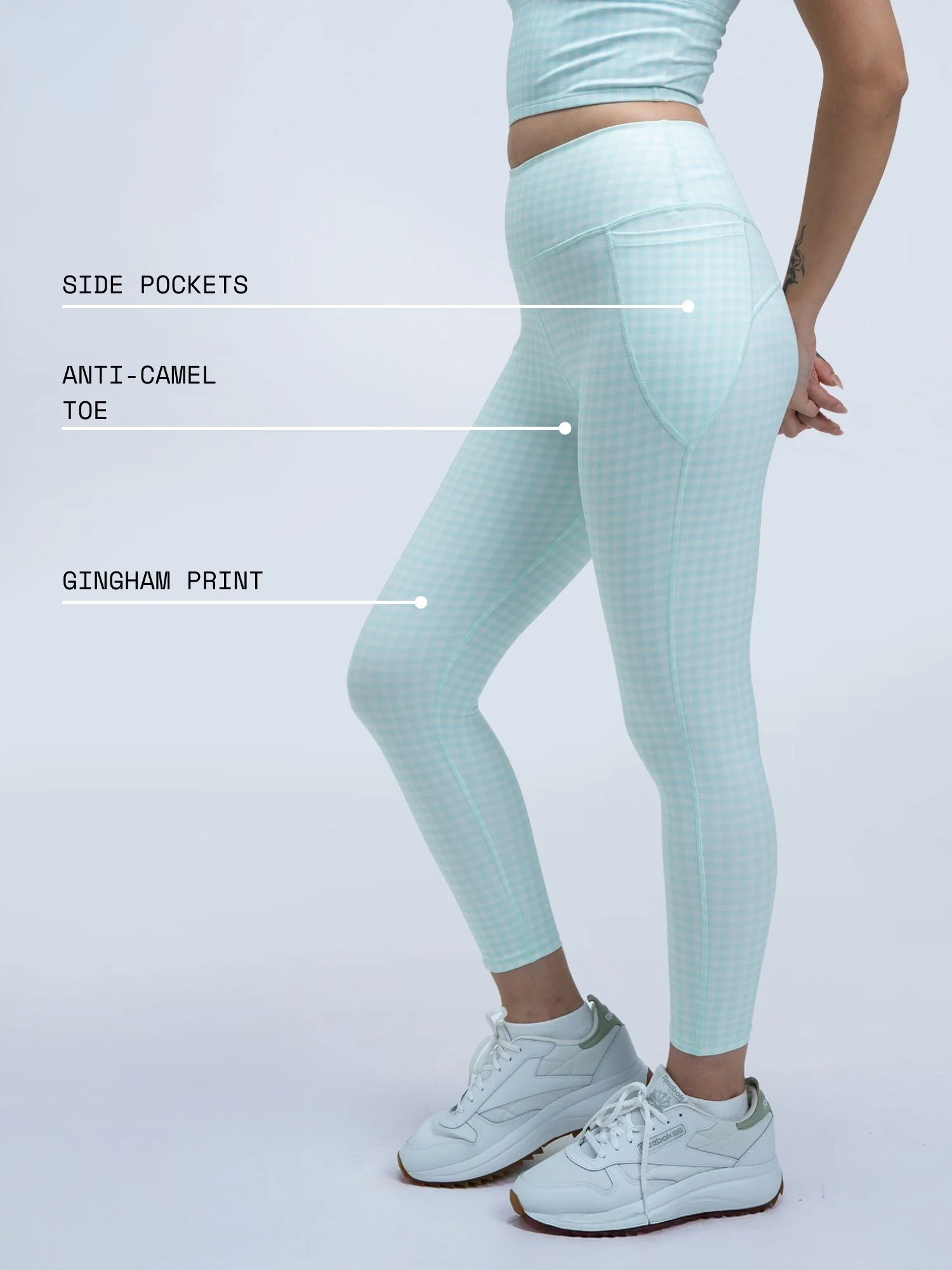 Mint Gingham Sculpt Core Leggings - Image 3