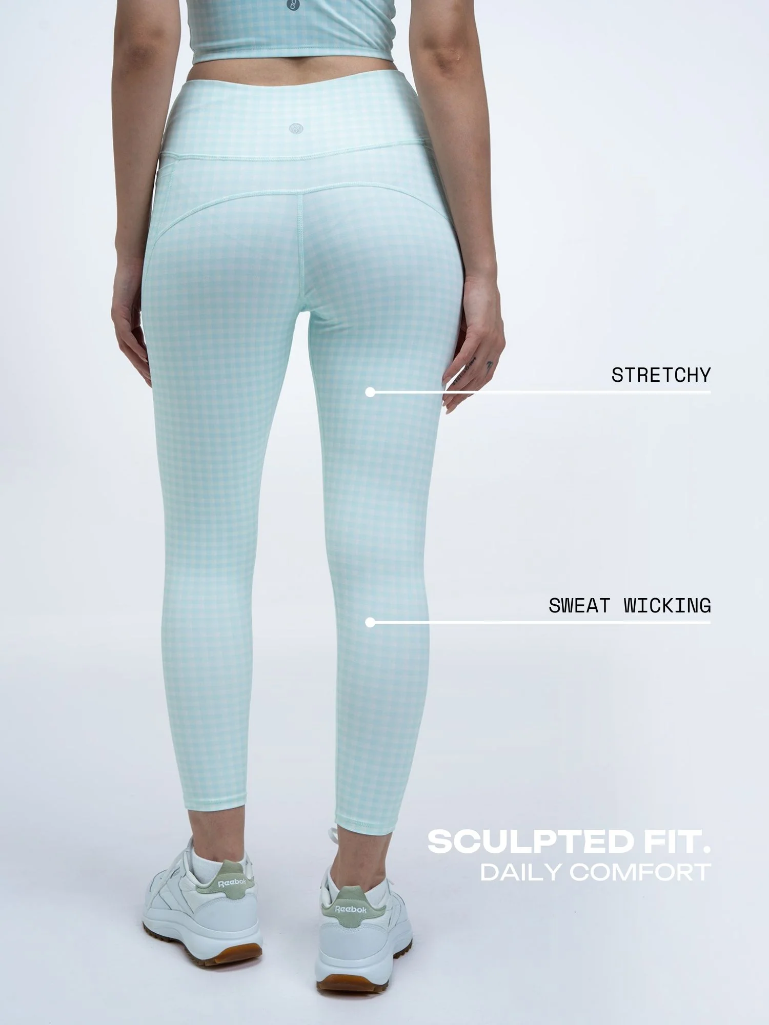 Mint Gingham Sculpt Core Leggings - Image 4