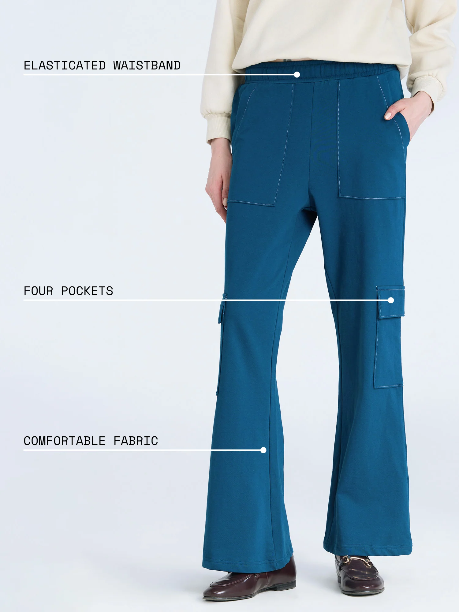 Moscow Blue Wide Cargo Joggers - Image 3