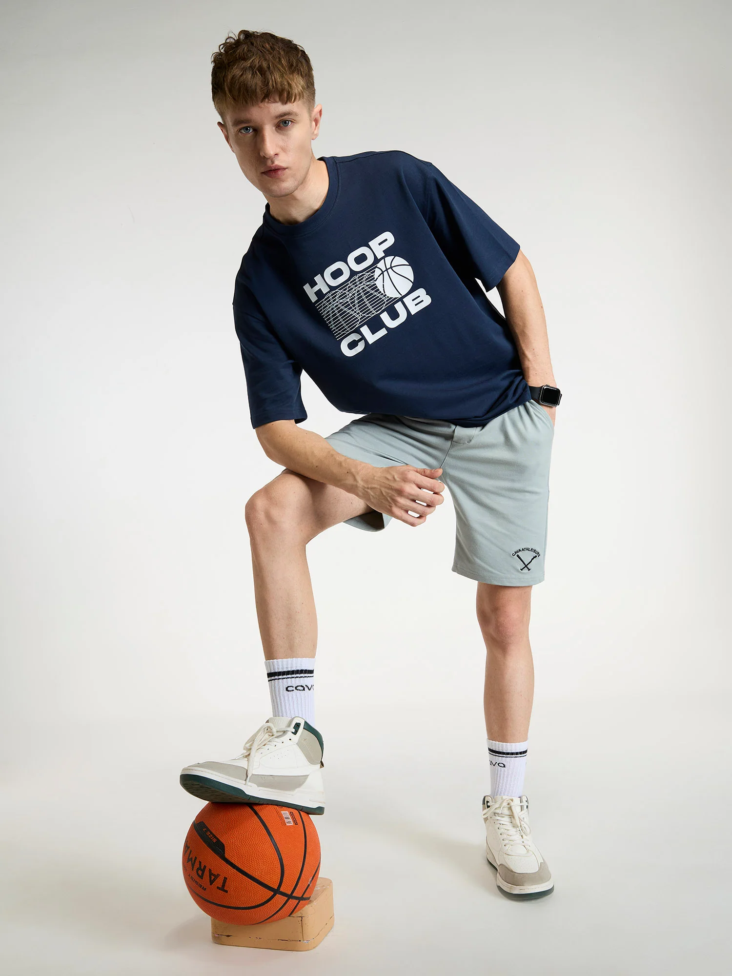 Navy Certified Hoopers Oversized Printed Tee - Men - Image 2