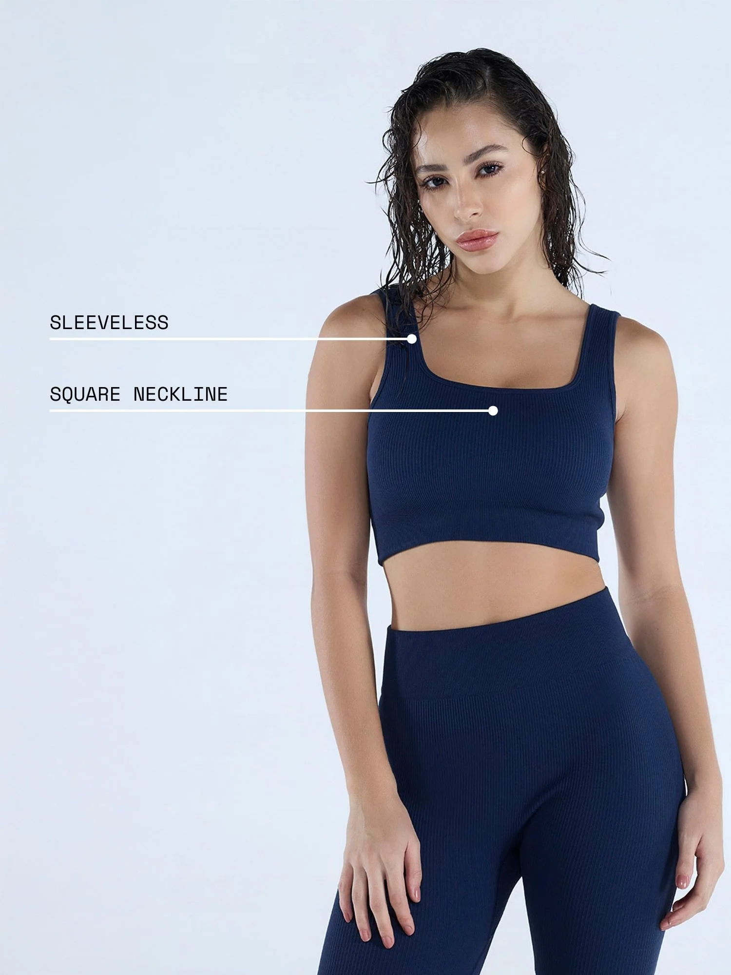 Navy Contoured Seamless Sports Bra - Image 4
