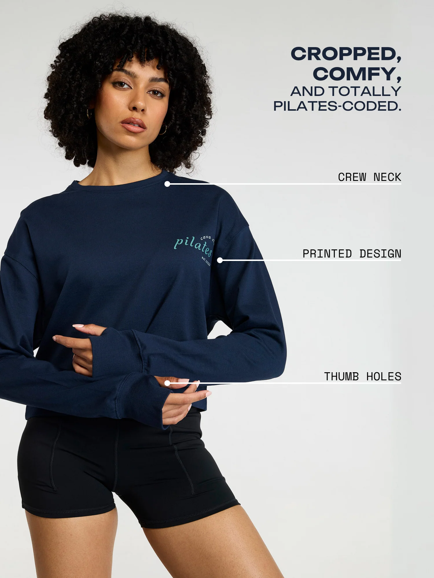 Navy Pilates Club Sweatshirt - Image 3