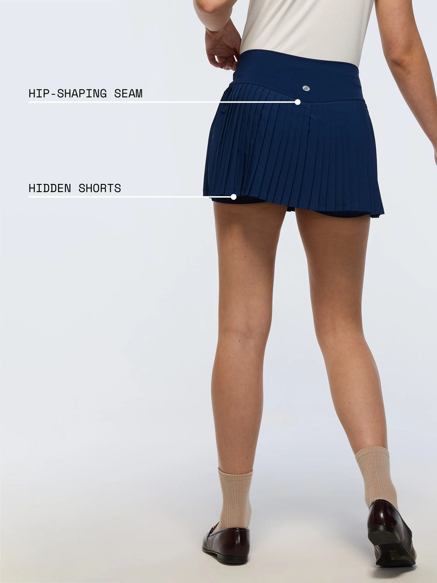 Navy Plie Pleated Skort - Image 5