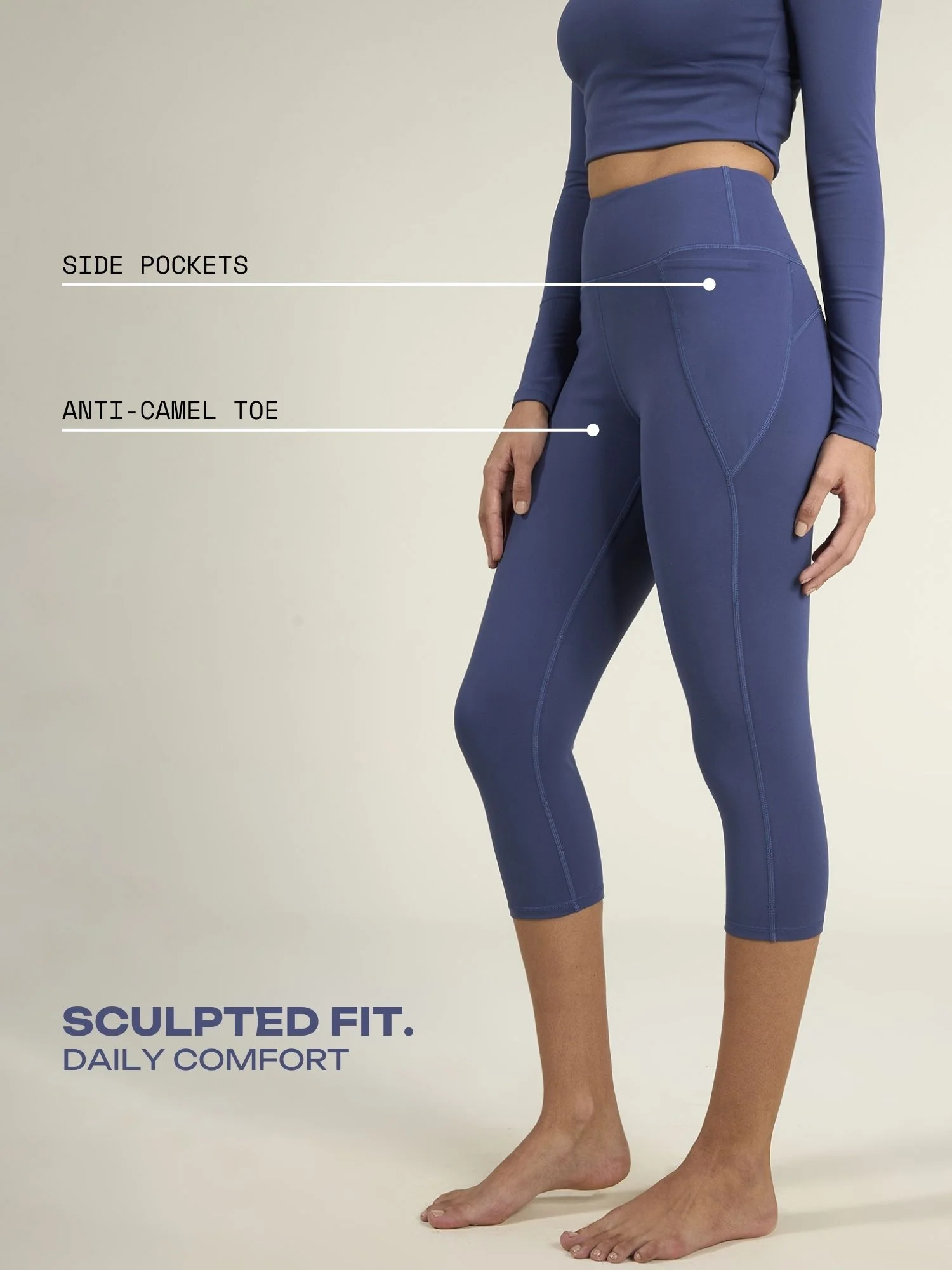 Navy Sculpt Capri - Image 3