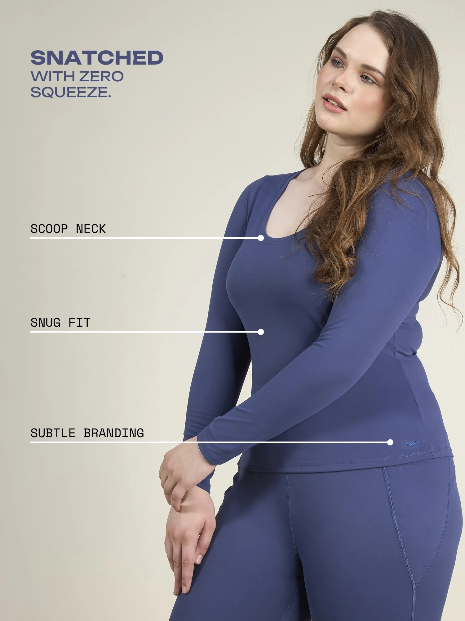 Navy Sculpt Scoop Top - Image 3