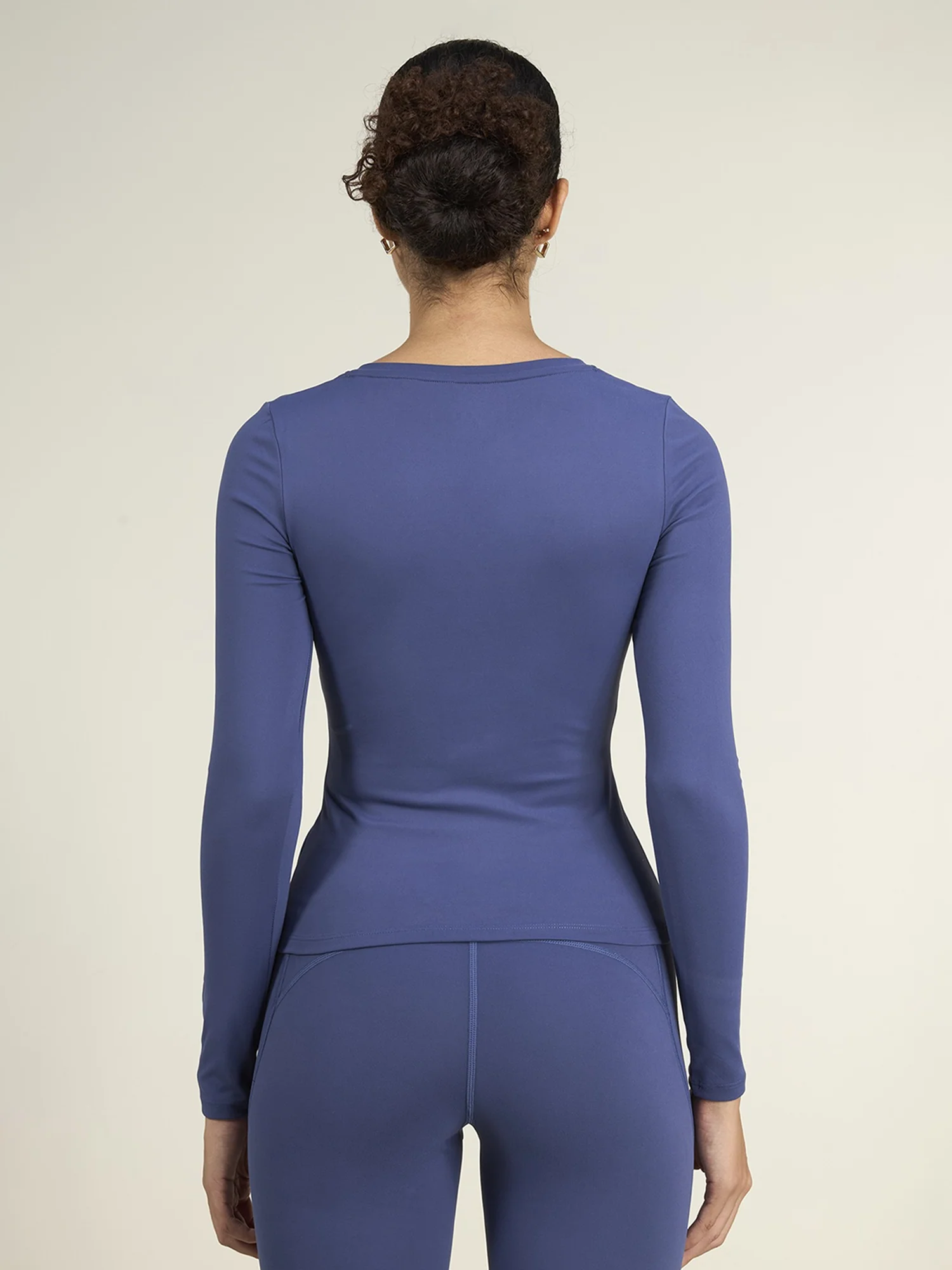 Navy Sculpt V-Neck Top - Image 5