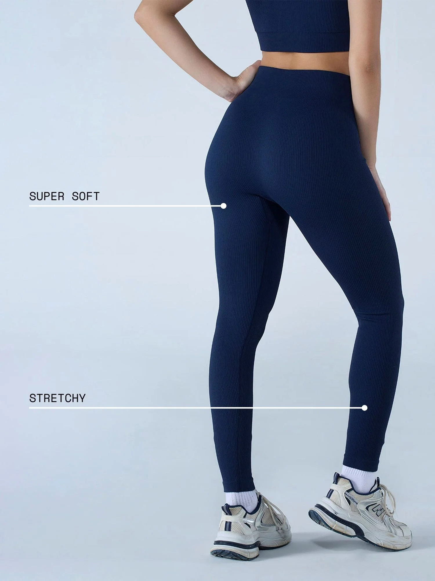 Navy Seamless Cinched Leggings - Image 4