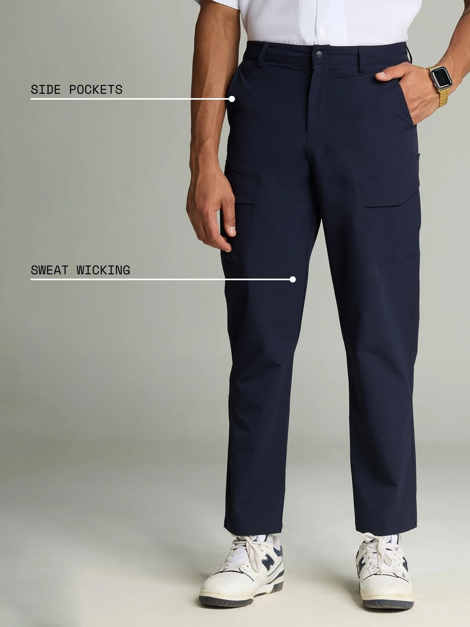 Navy Stride Cargo Pants - Image 5